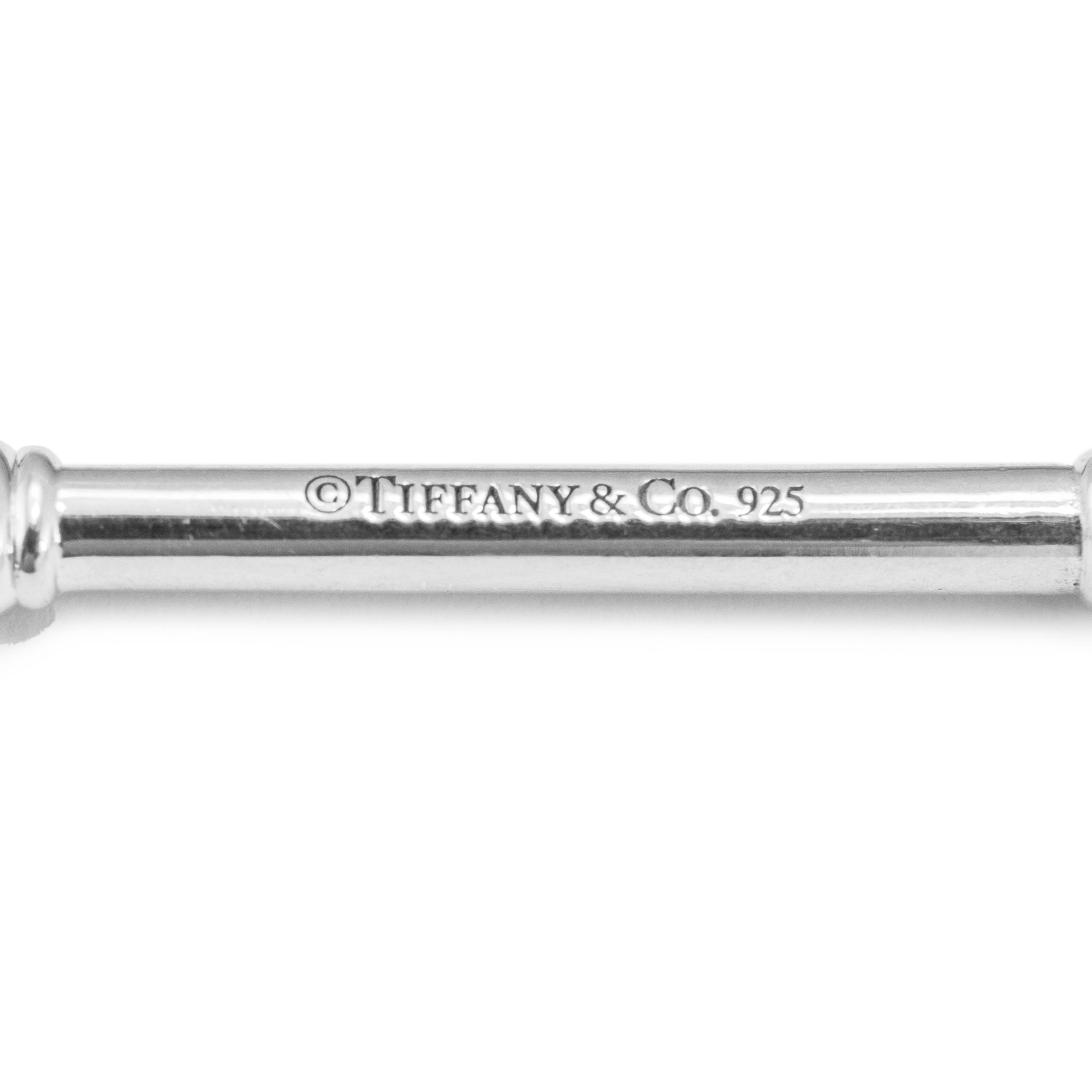 Ladies Tiffany & Co. 925 Sterling Silver Clover Trefoil Key Pendant Necklace