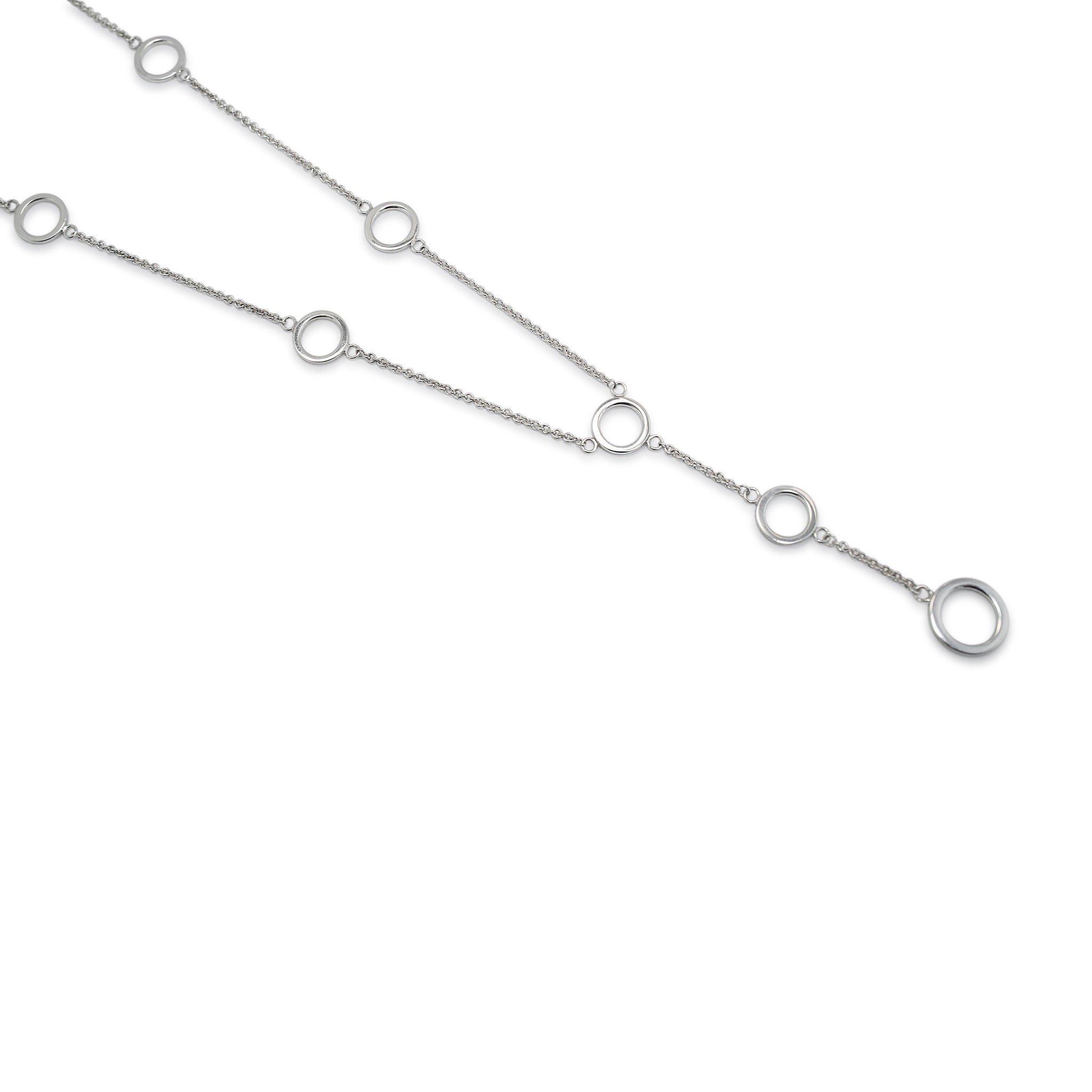 Tiffany & Co. 925 Sterling Silver Multi Circles Lariat Station Necklace