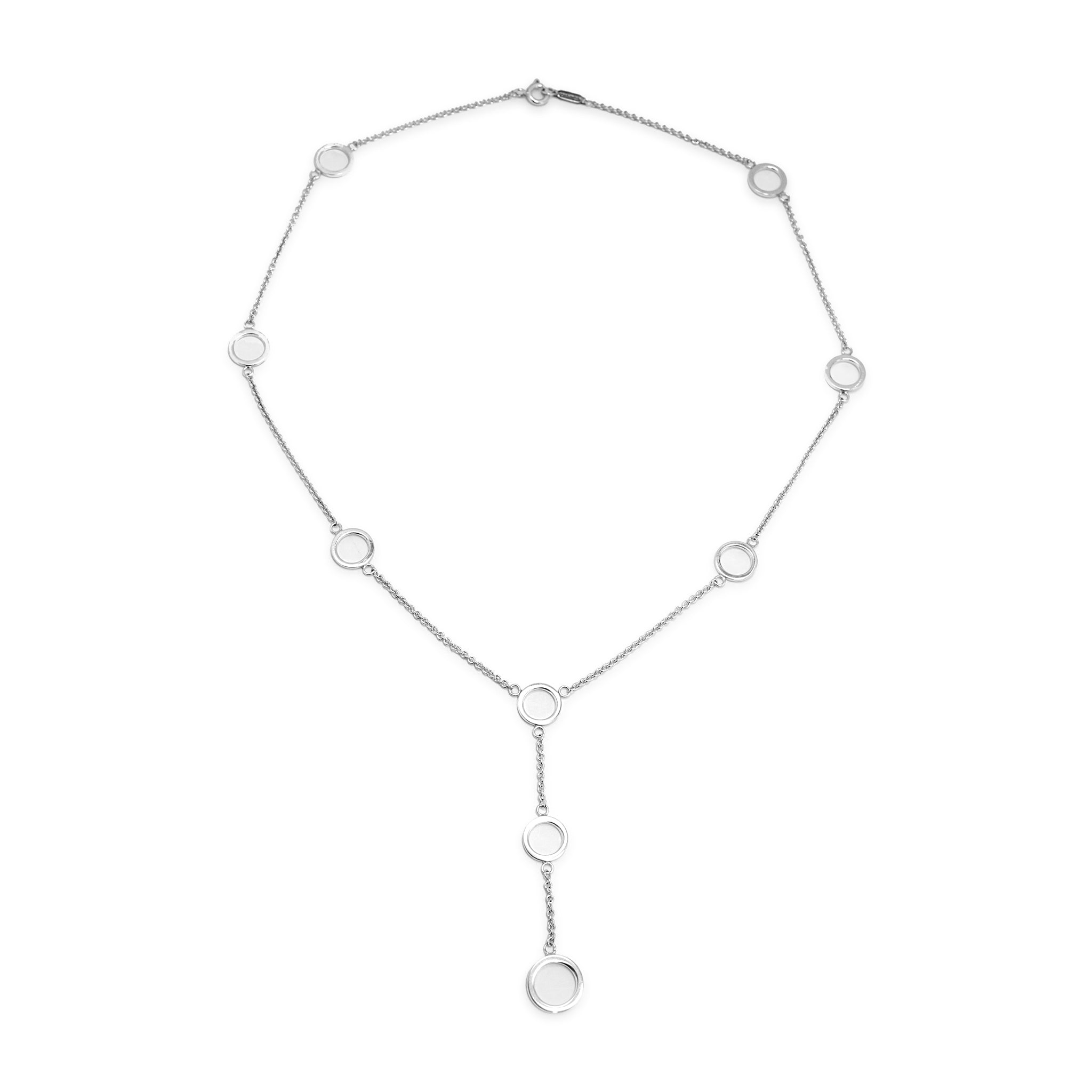 Tiffany & Co. 925 Sterling Silver Multi Circles Lariat Station Necklace