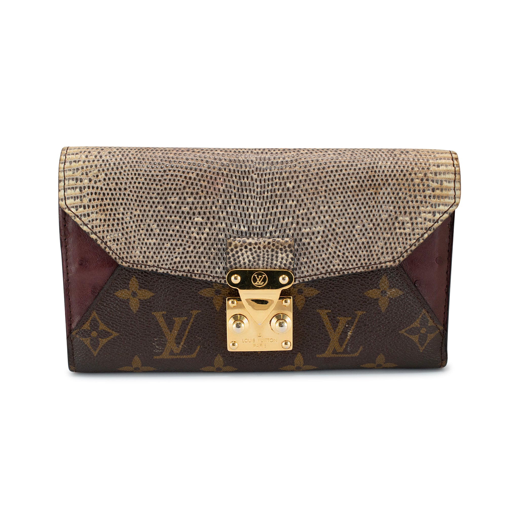 Louis Vuitton Majestueux MI4152 Monogram Canvas Leather Envelope Wallet