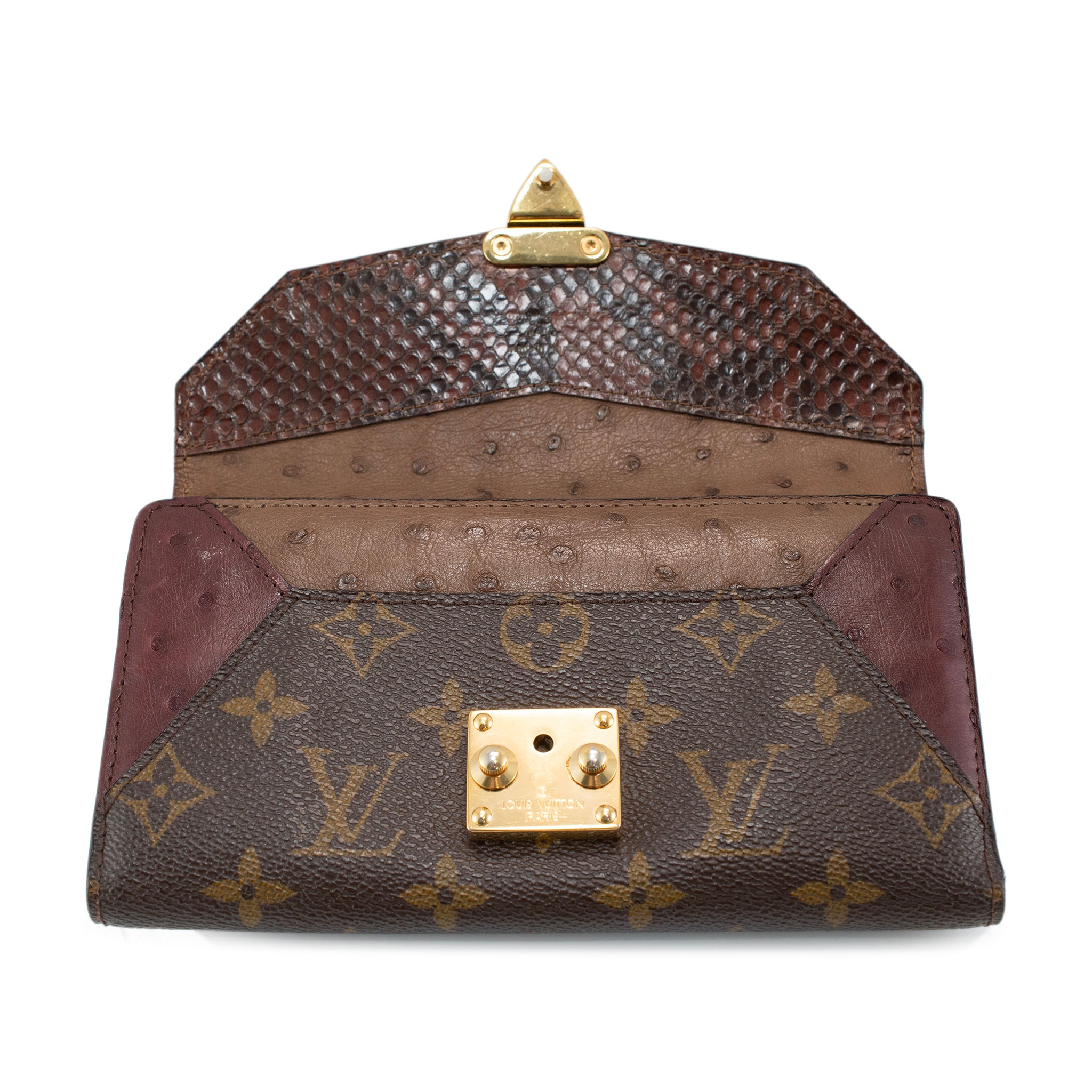 Louis Vuitton Majestueux MI4152 Monogram Canvas Leather Envelope Wallet