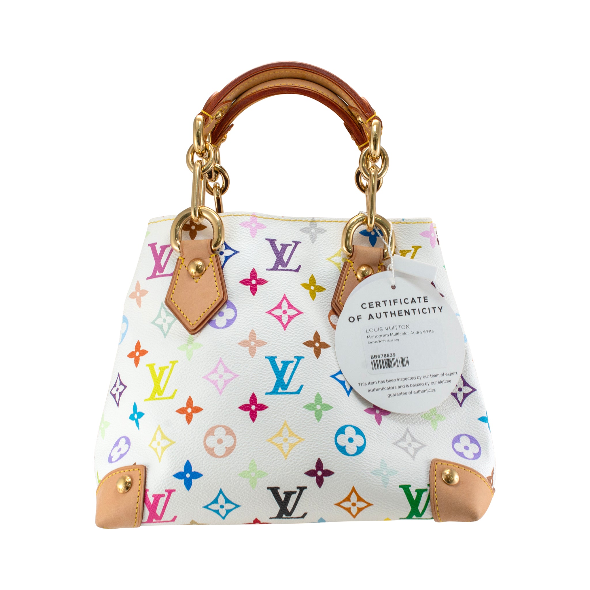 Vintage Louis Vuitton Monogram Multicolor Audra M40047 White Handbag