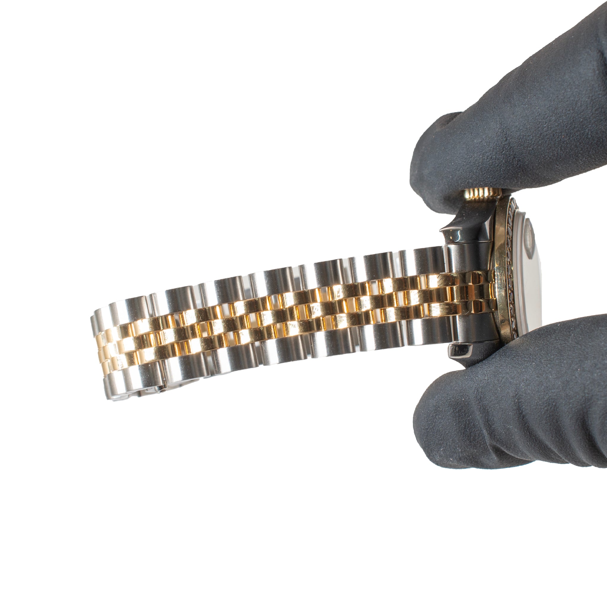 Rolex Lady Datejust 26MM 179173 Mop Diamond Bezel Jubilee Gold Steel Watch