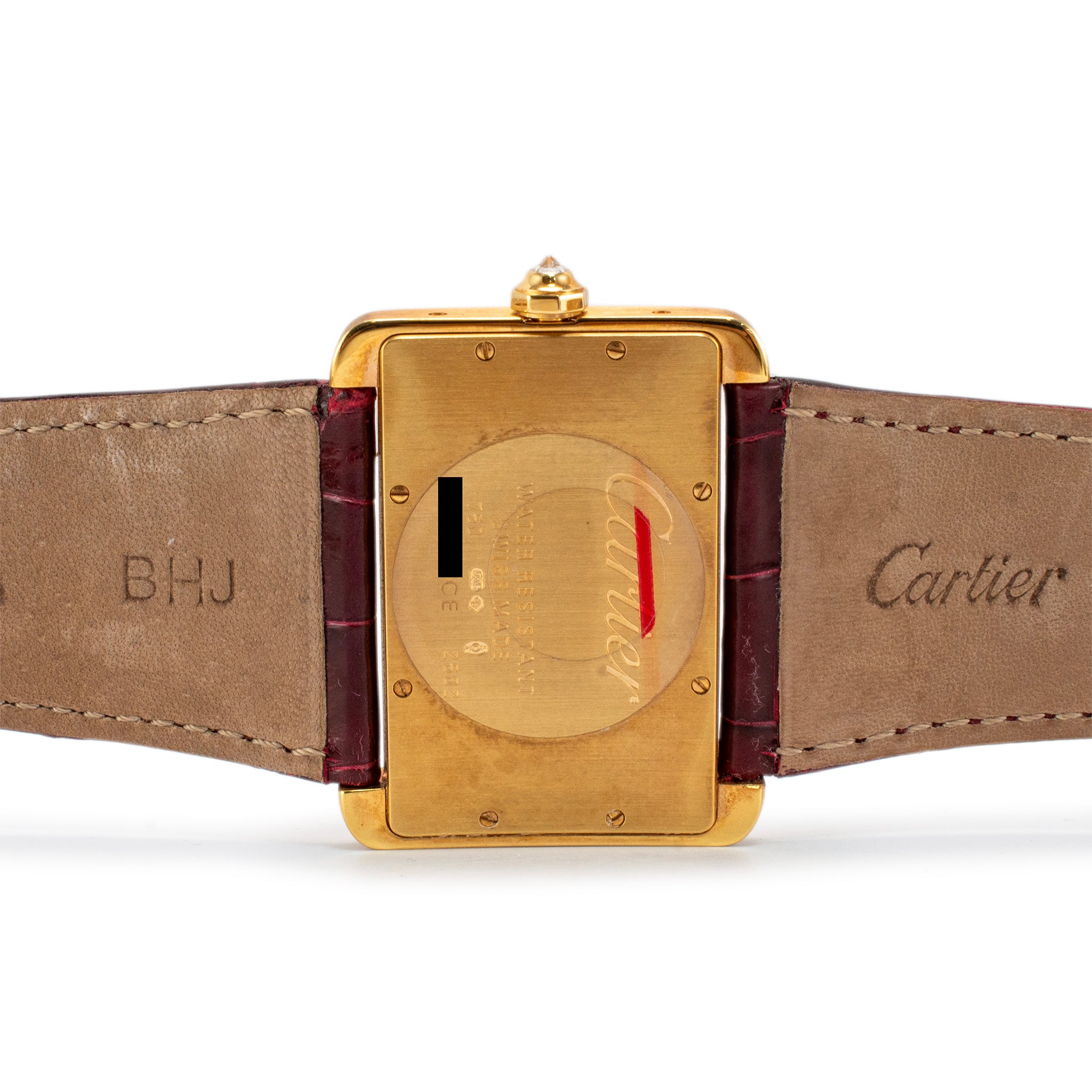 Cartier Tank Divan 38MM 2602 18K Yellow Gold Diamond Bezel Watch