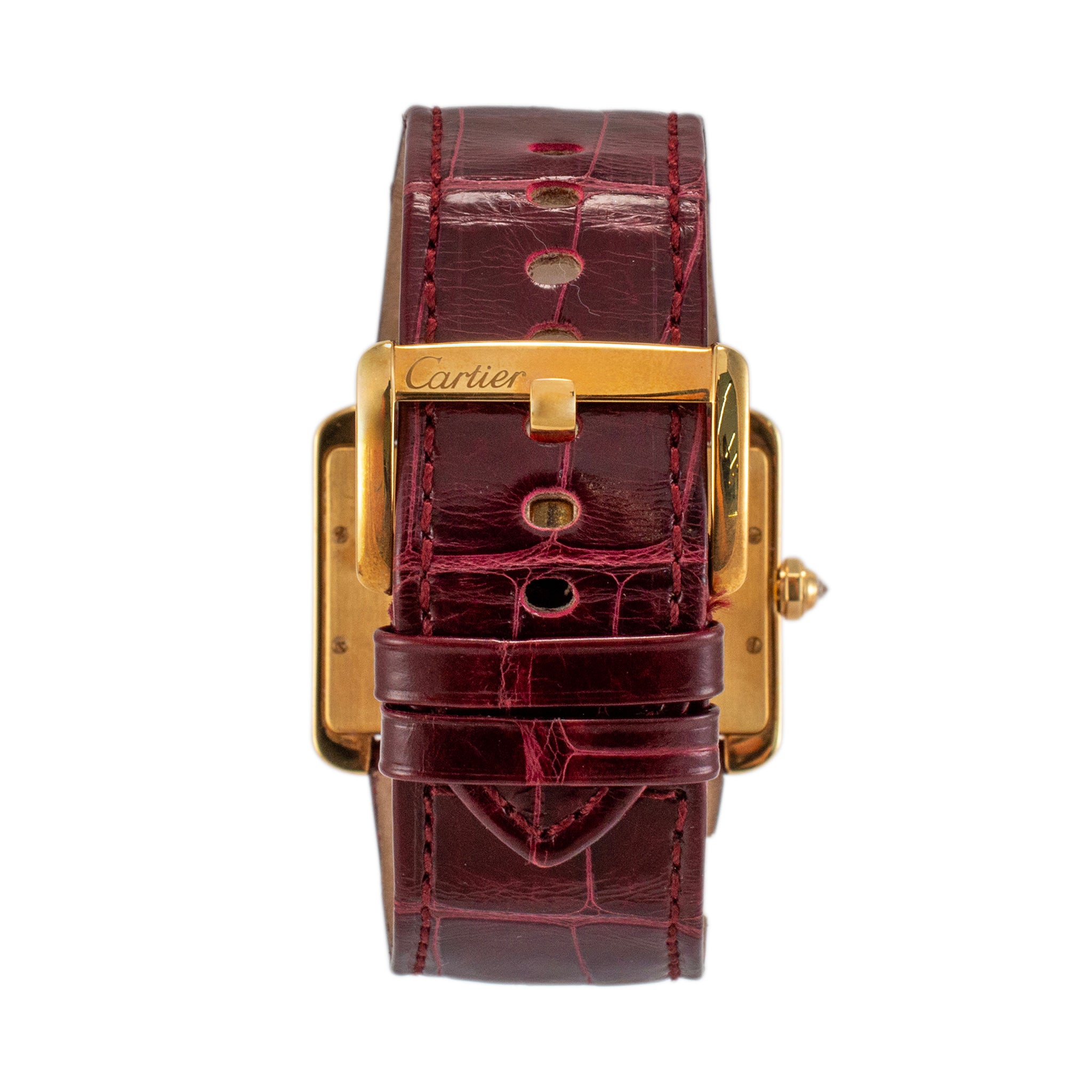 Cartier Tank Divan 38MM 2602 18K Yellow Gold Diamond Bezel Watch