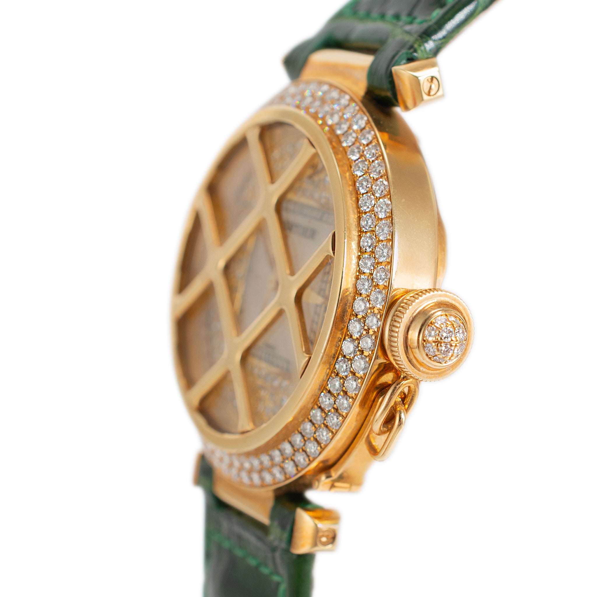 Cartier Pasha 38MM 2401 18K Yellow Gold Diamond Bezel Dial Automatic Watch
