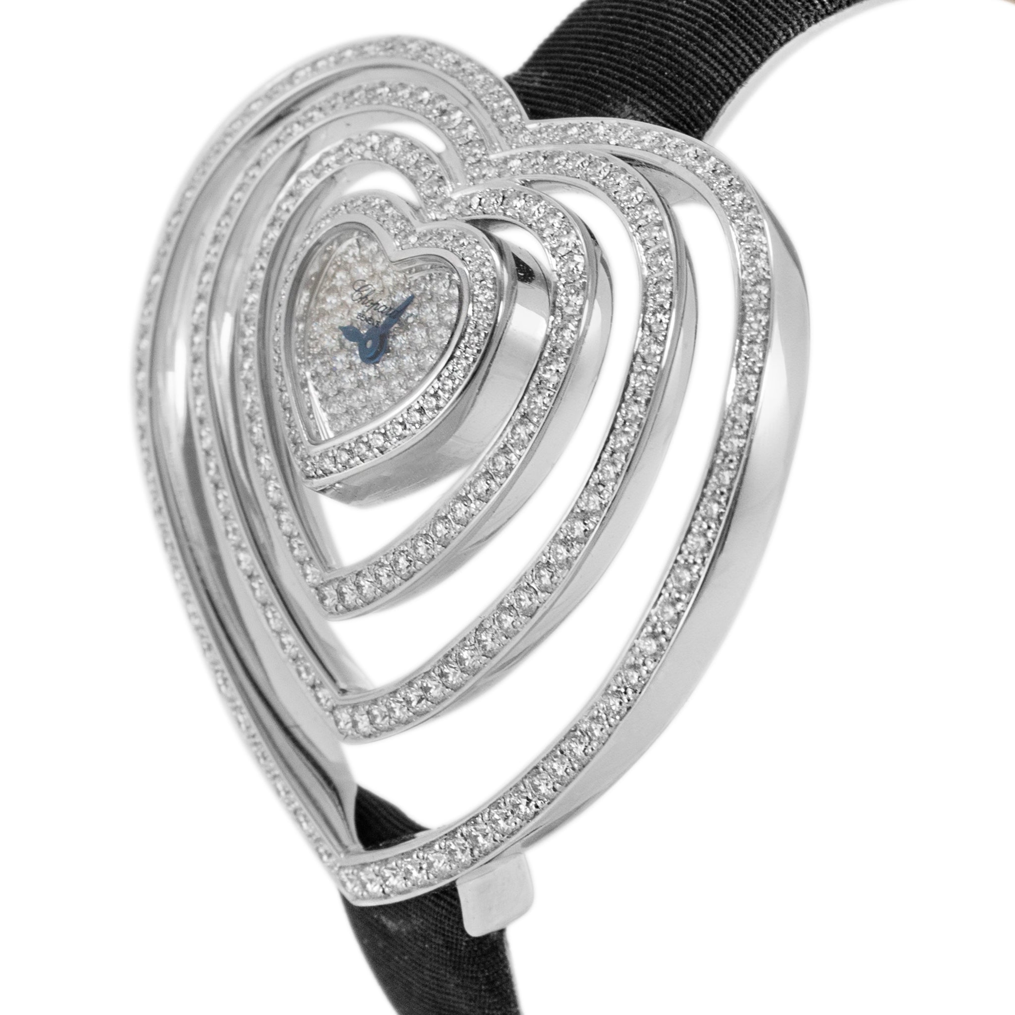 Chopard Heart Shaped Diamond 13/7172-20 48MM 18K White Gold Quartz Watch