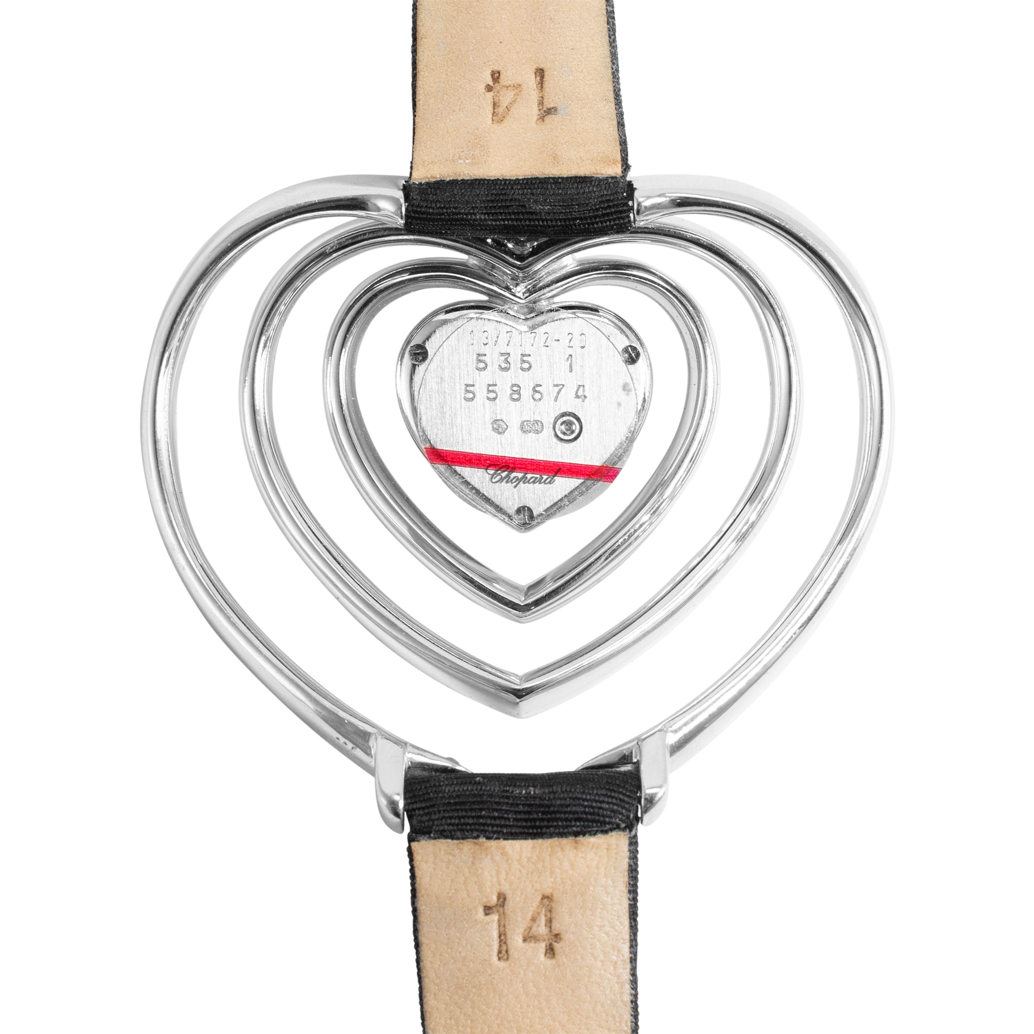 Chopard Heart Shaped Diamond 13/7172-20 48MM 18K White Gold Quartz Watch