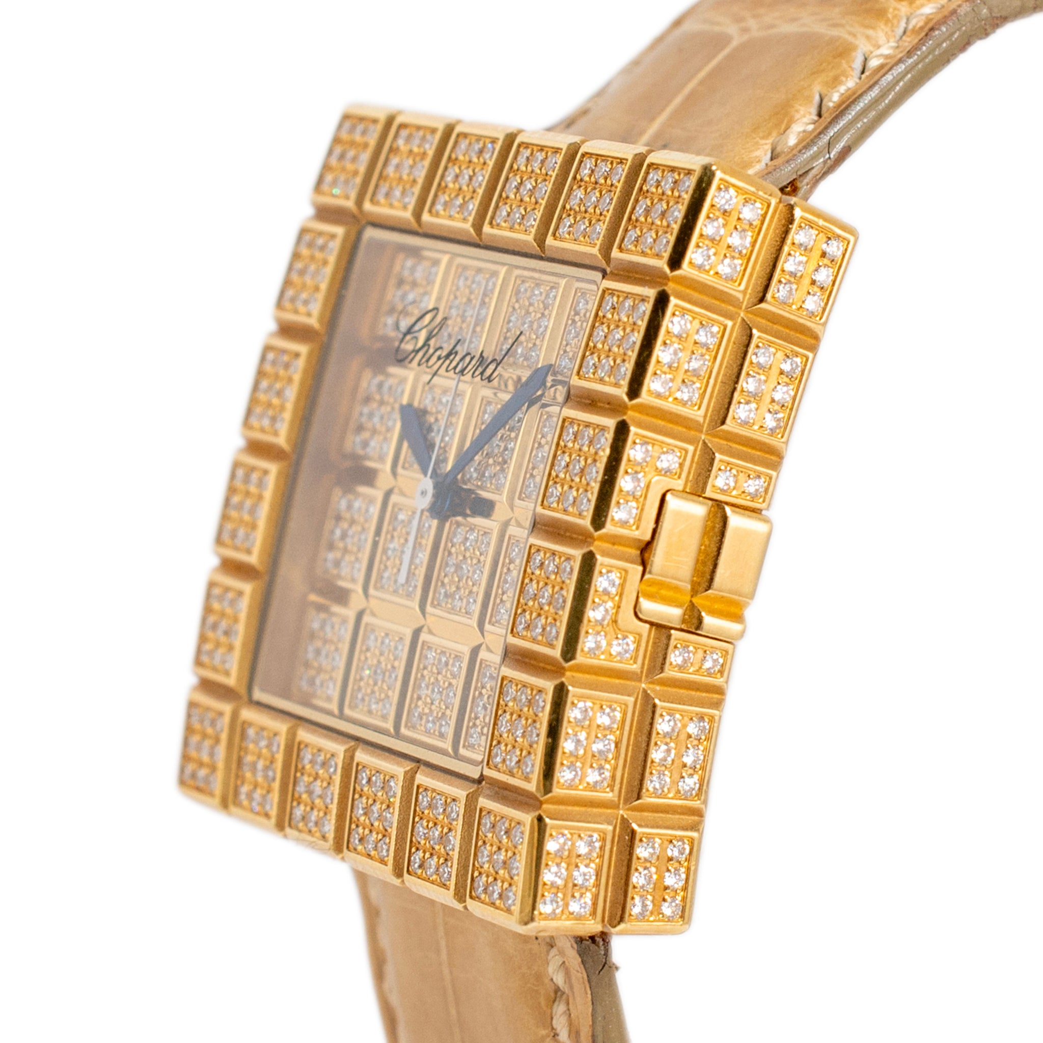 Chopard Ice Cube 32MM 13/6858 18K Yellow Gold Diamond Quartz Watch