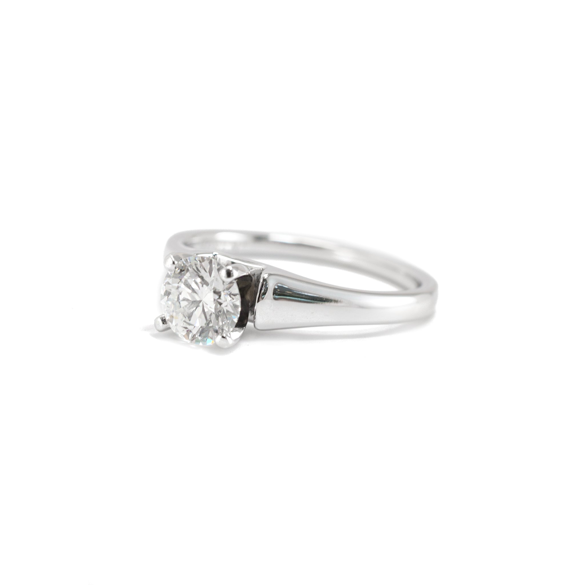 Ladies 14K White Gold 0.82ct Lab Grown Diamond Chosen Solitaire Engagement Ring
