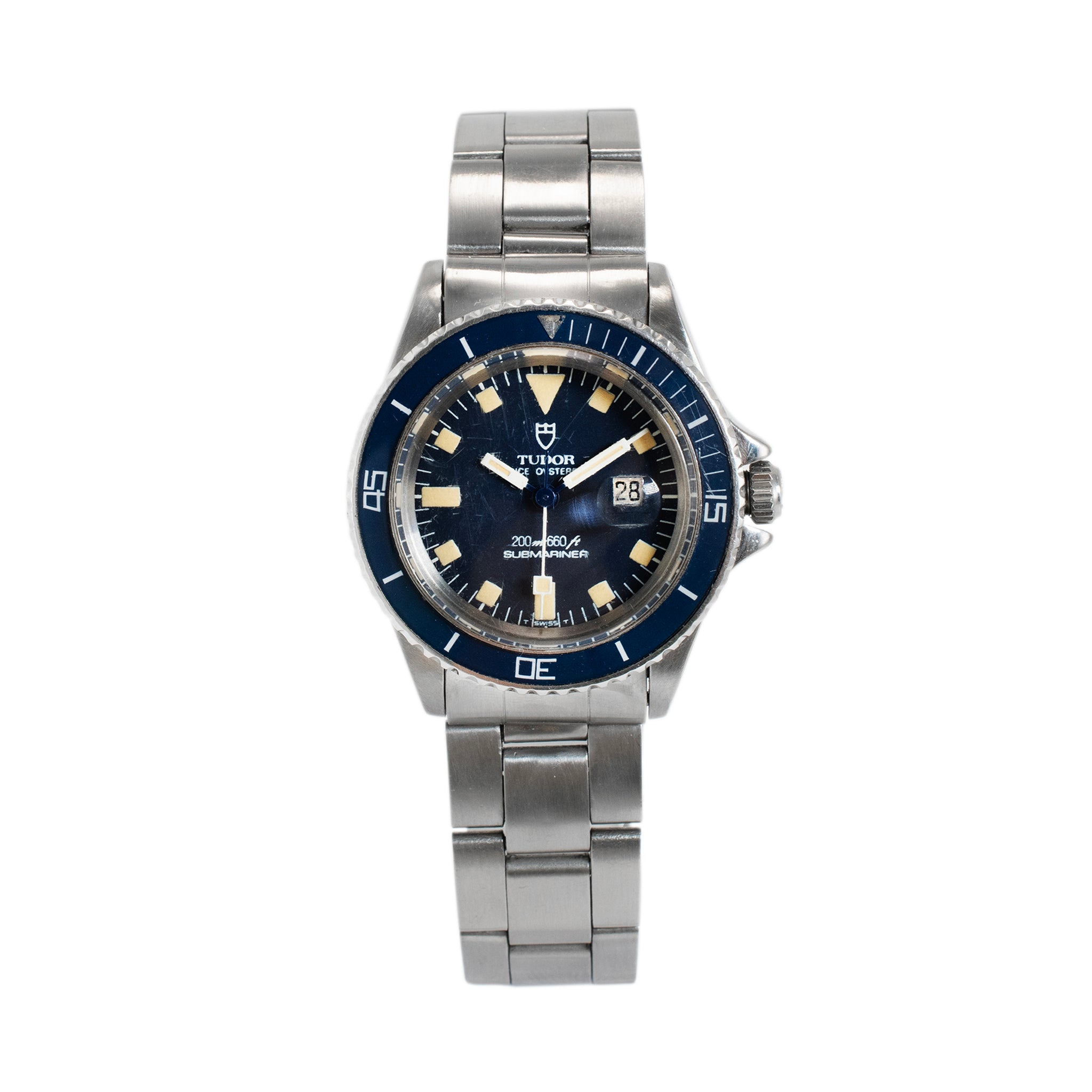 Vintage 1982 Tudor Prince Oysterdate Mini Submariner 33MM 94400 Blue Steel Watch