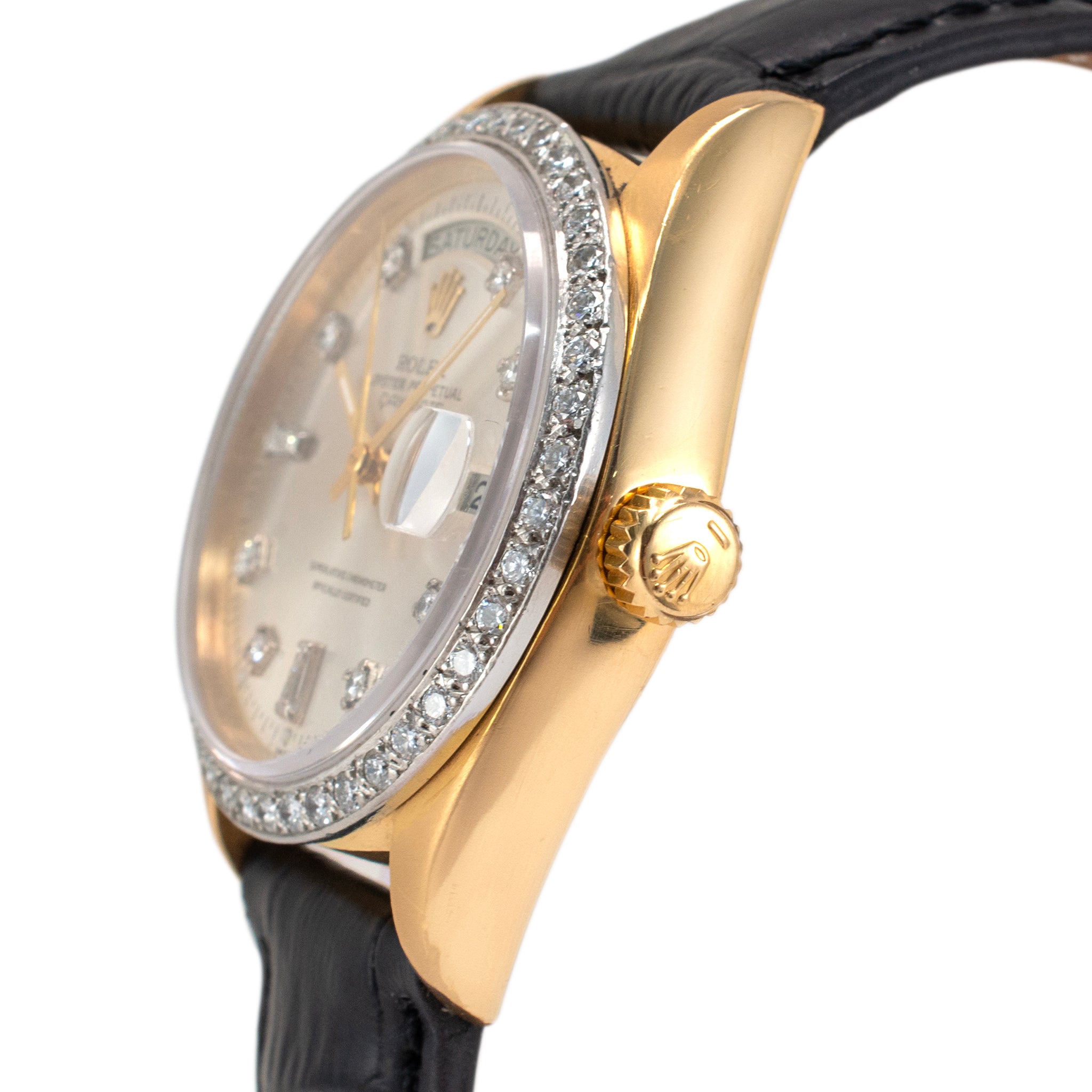 1978 Rolex Day-Date 36MM 18048 18K Yellow Gold Diamond Dial and Bezel Watch