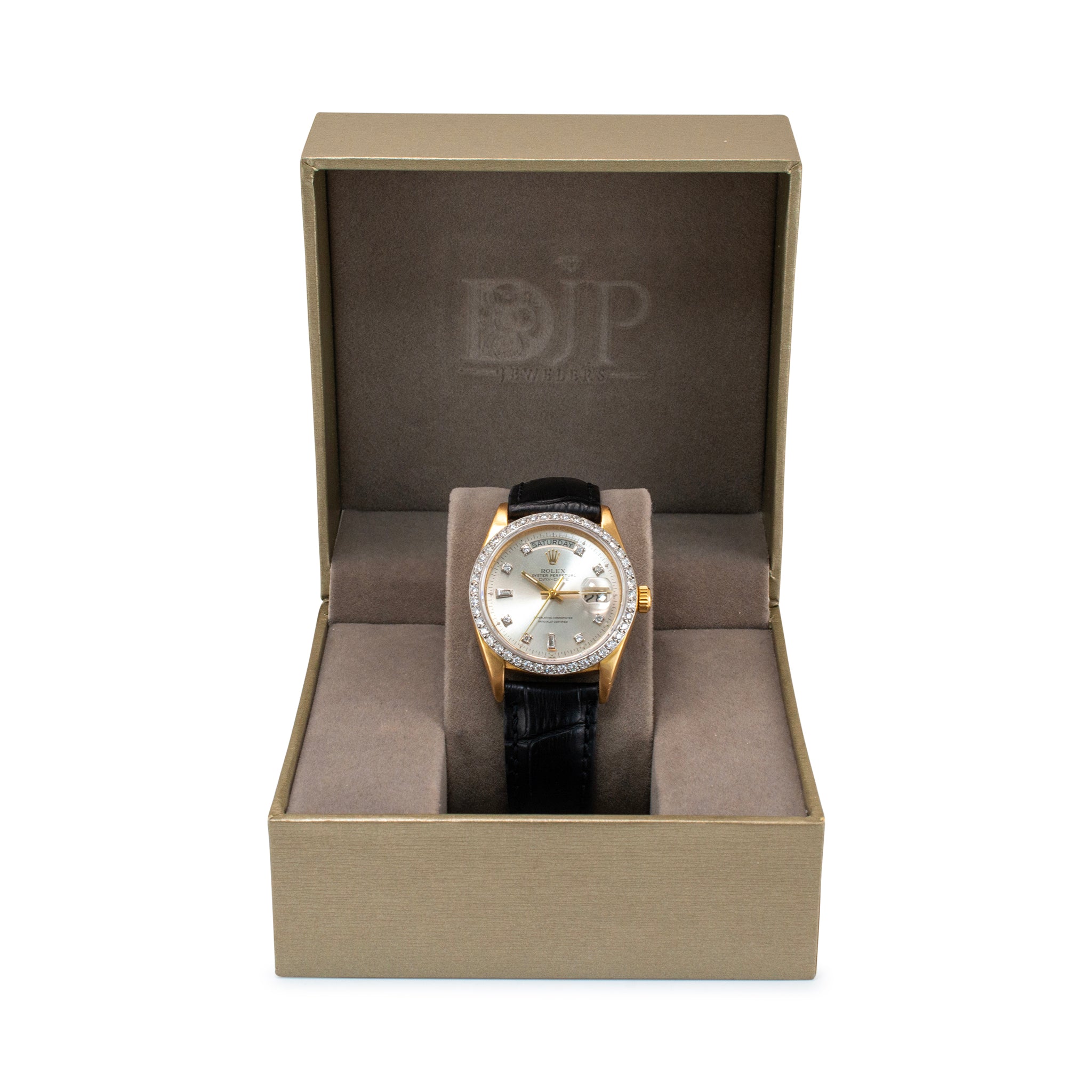 1978 Rolex Day-Date 36MM 18048 18K Yellow Gold Diamond Dial and Bezel Watch