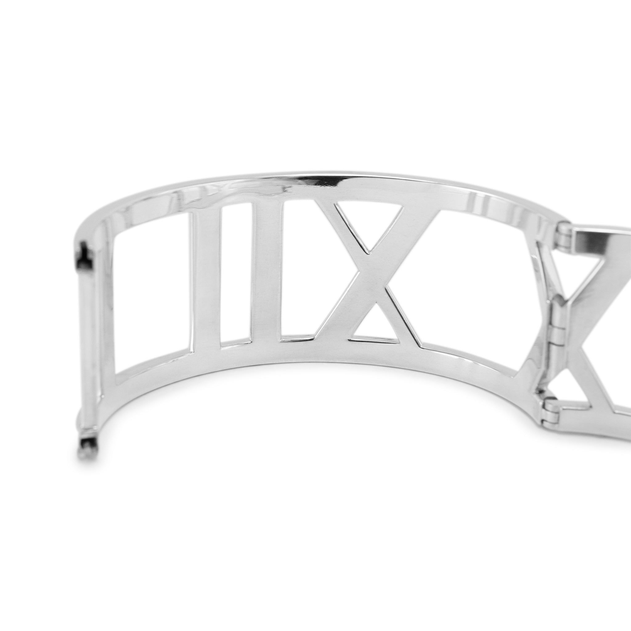 Tiffany & Co. Atlas Collection AG 925 Sterling Silver Wide Roman Bangle Bracelet
