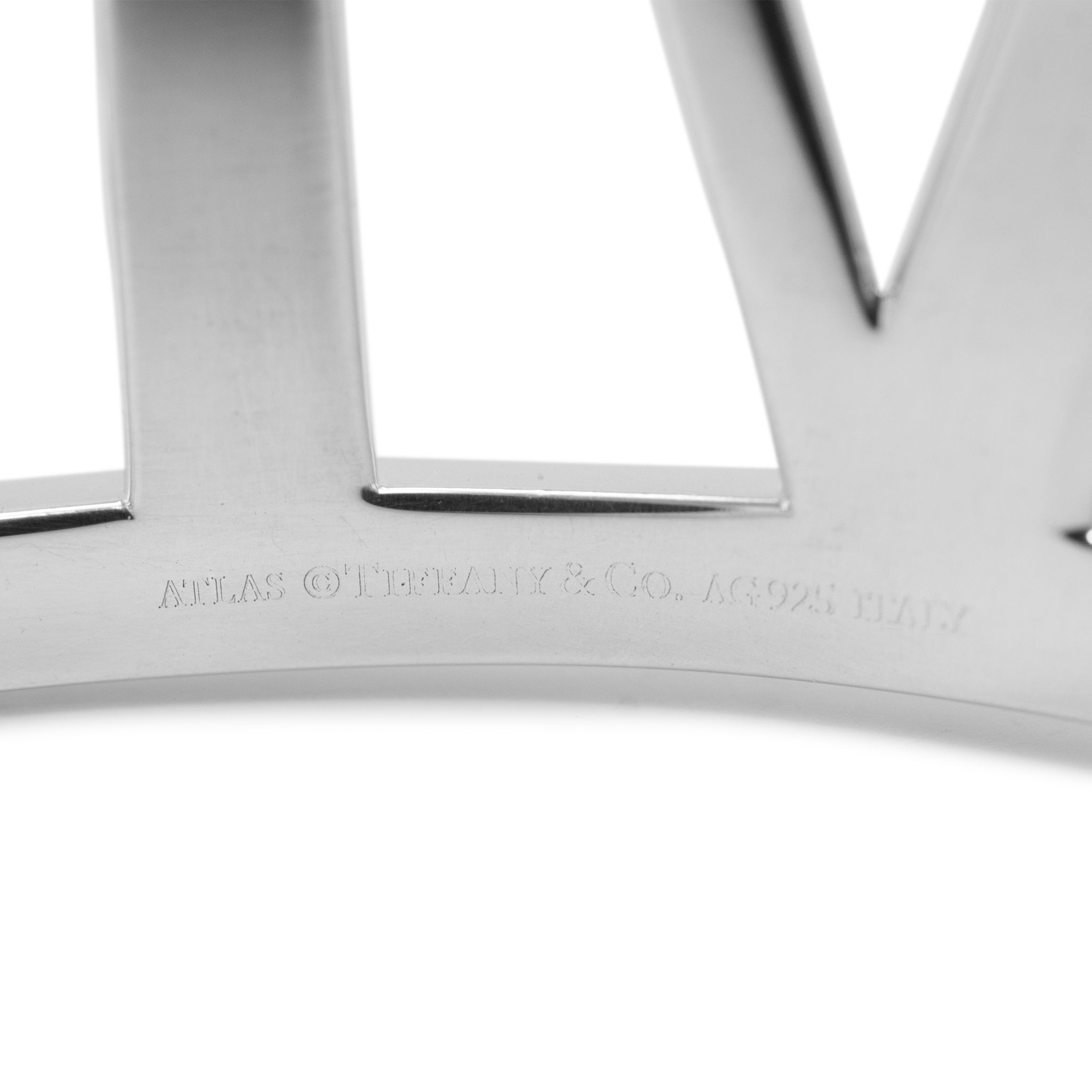 Tiffany & Co. Atlas Collection AG 925 Sterling Silver Wide Roman Bangle Bracelet