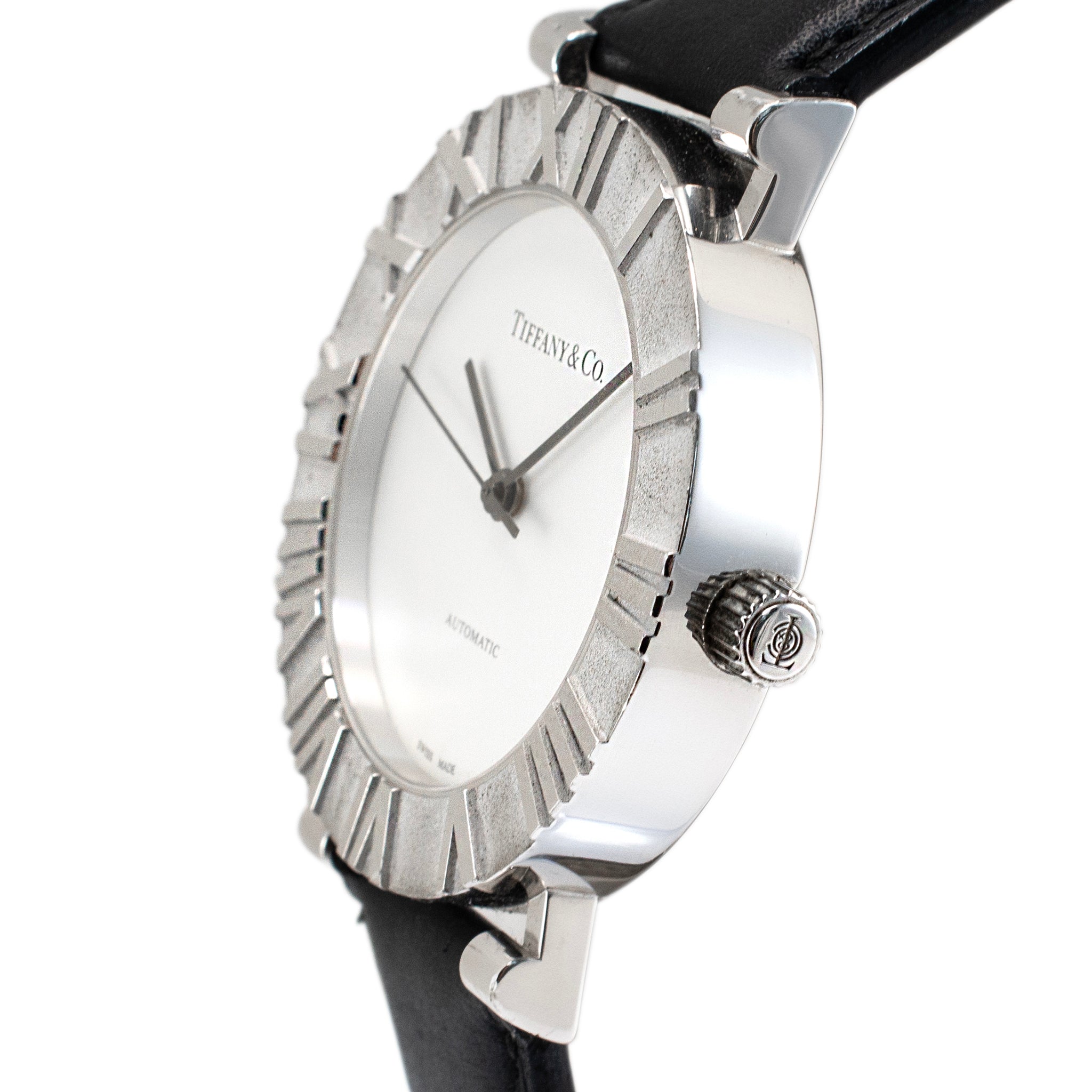 Tiffany & Co. Atlas 39MM TIF270985 Sterling Silver White Dial Automatic Watch