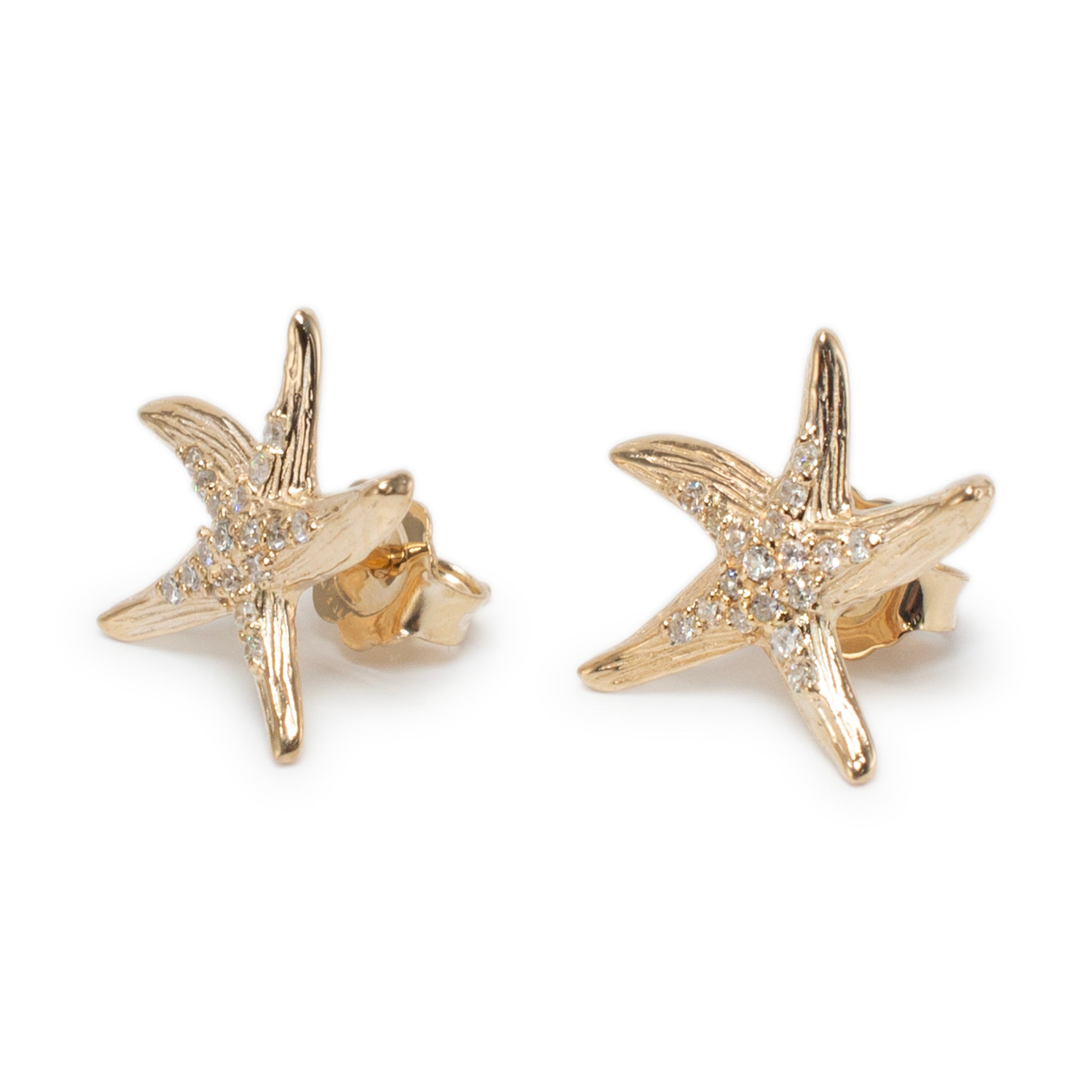 Effy Seaside 14K Yellow Gold Diamond Starfish Stud Earrings