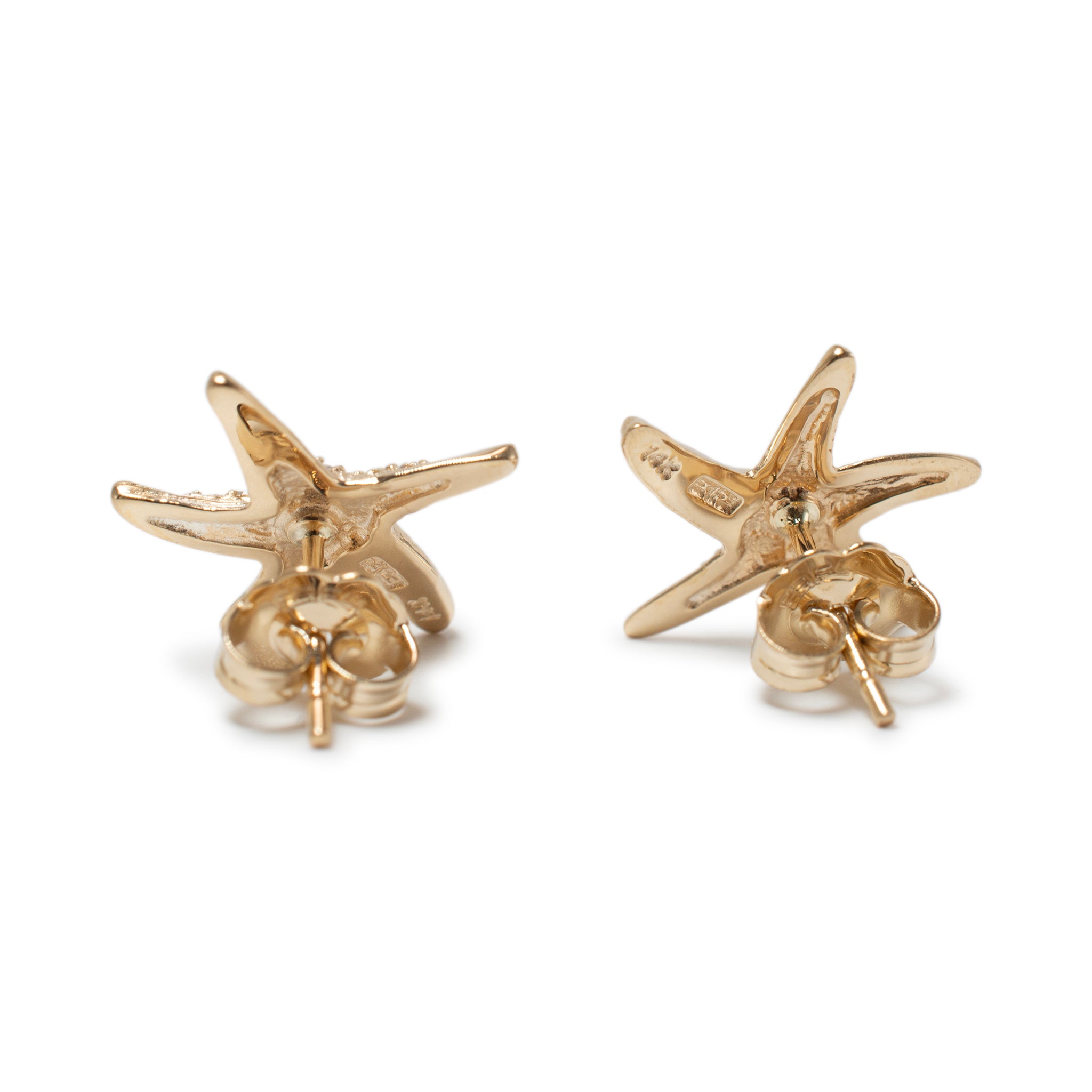 Effy Seaside 14K Yellow Gold Diamond Starfish Stud Earrings