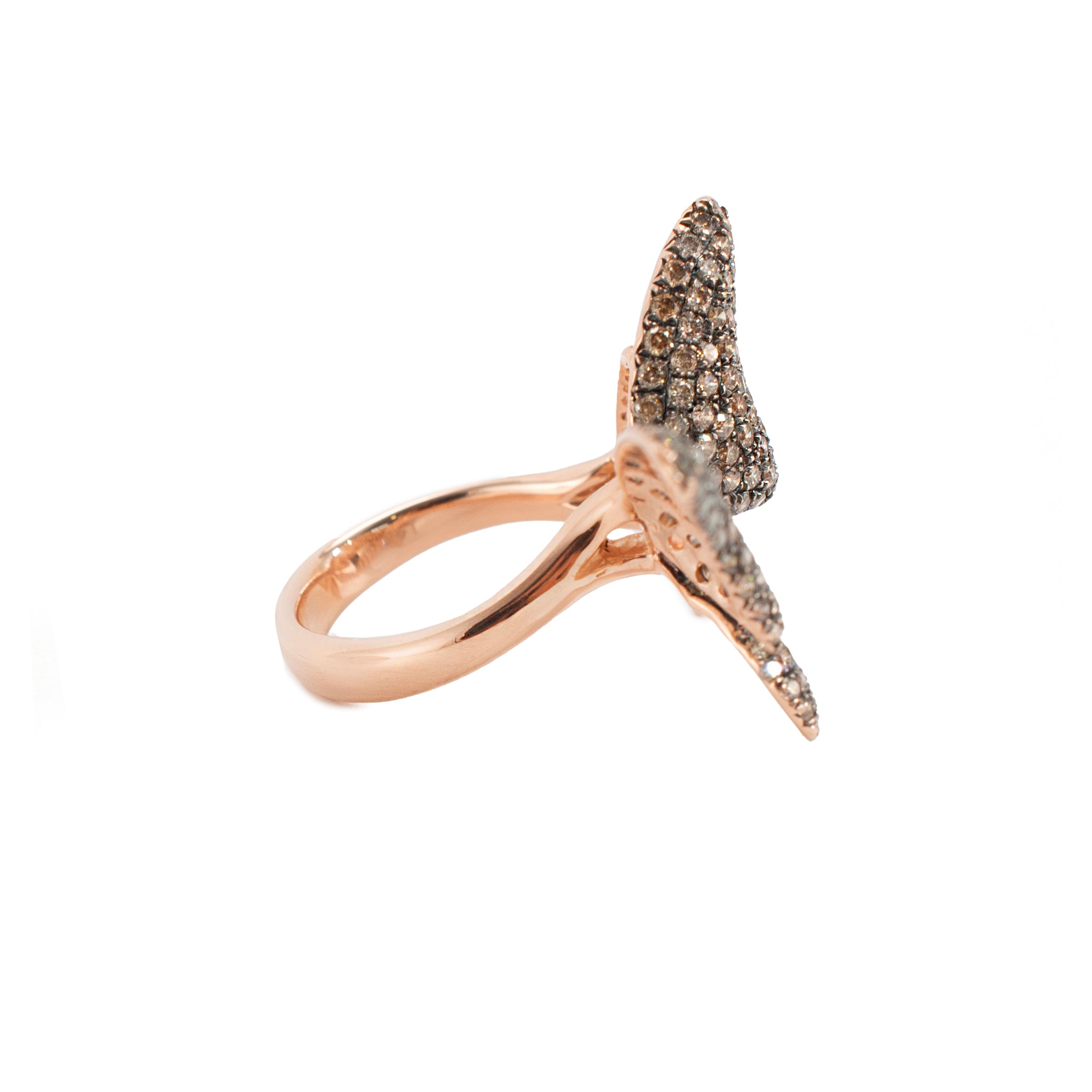 Effy Limited Edition 14K Rose Gold Brown & White Diamond Butterfly Cocktail Ring