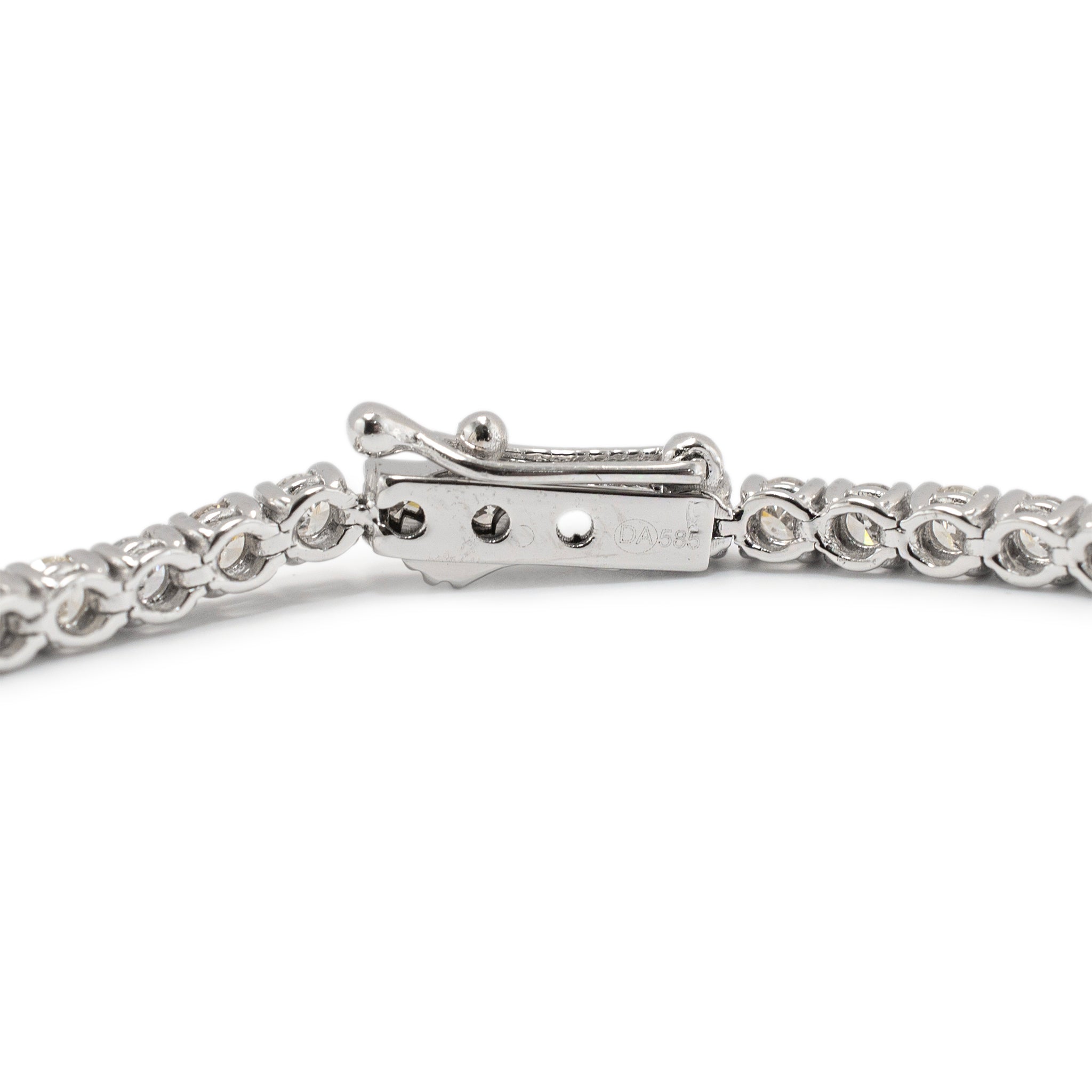 14K White Gold 4-Prong 3.30ct Diamond Tennis Bracelet