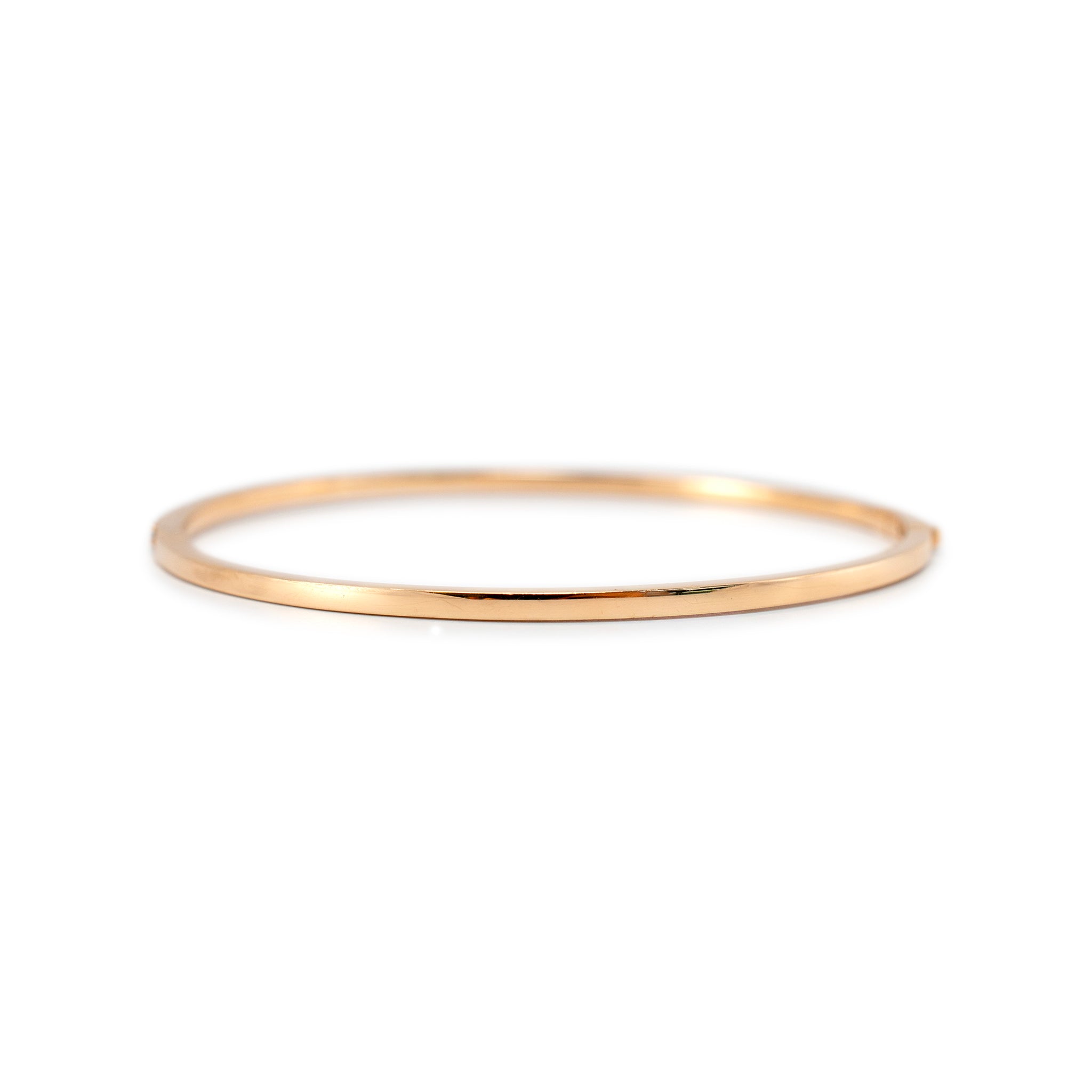 14K Rose Gold Half Eternity Tennis 1.35ct Diamond Bangle Bracelet