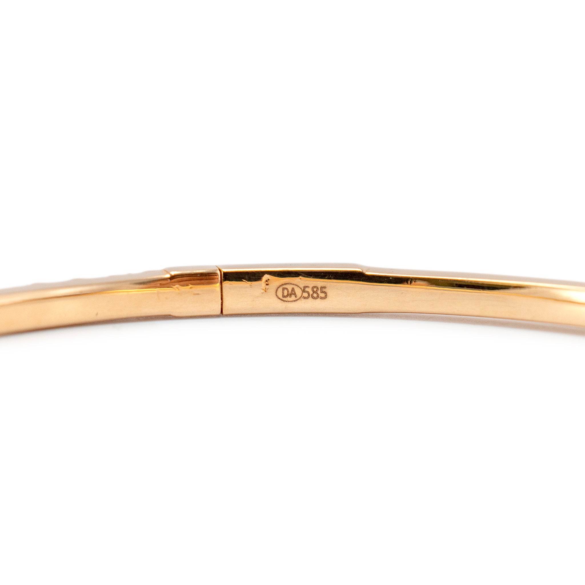 14K Rose Gold Half Eternity Tennis 1.35ct Diamond Bangle Bracelet