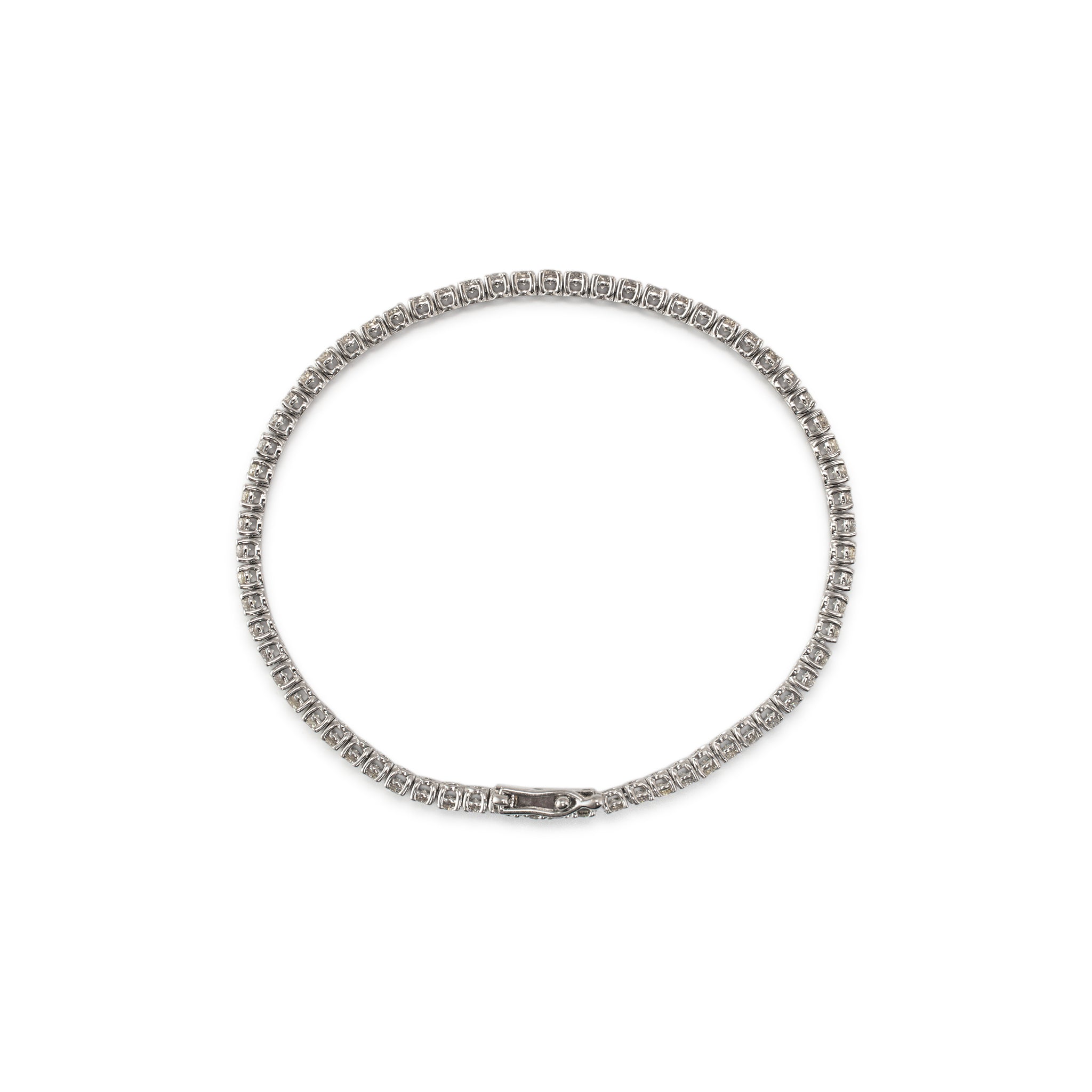 14K White Gold 4-Prong 3.28ct Diamond Tennis Bracelet