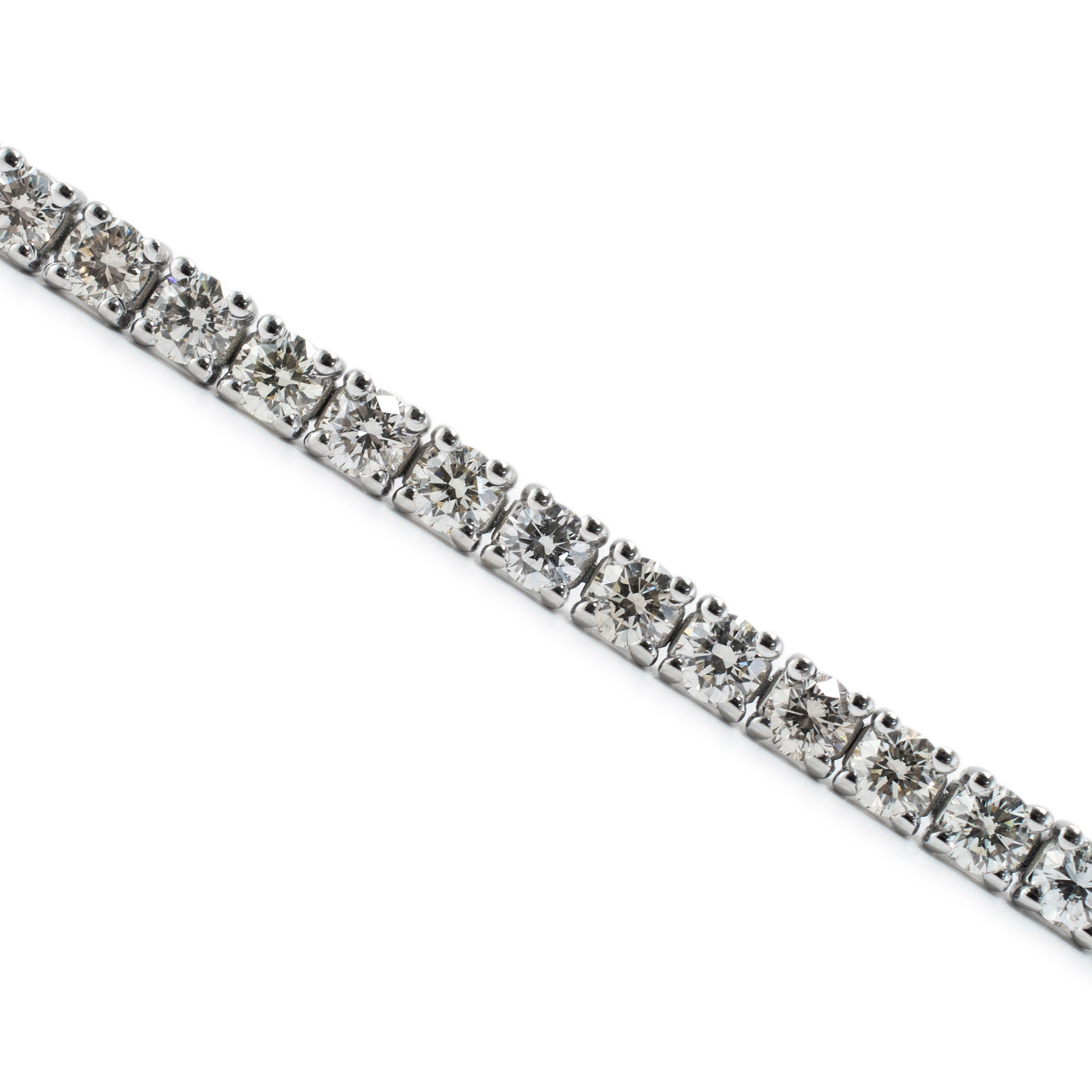 14K White Gold 4-Prong 3.28ct Diamond Tennis Bracelet