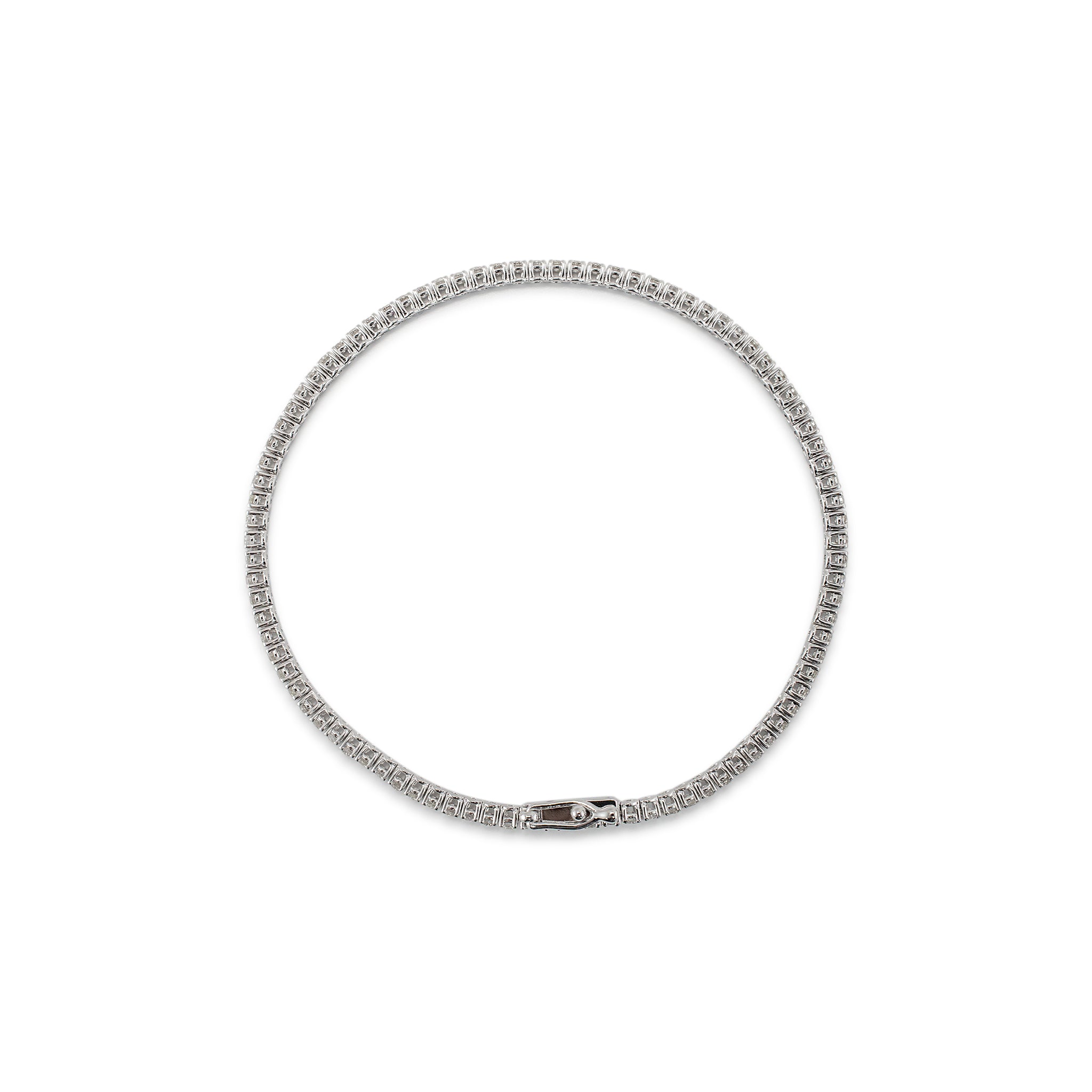 14K White Gold 4-Prong 2.51ct Diamond Tennis Bracelet