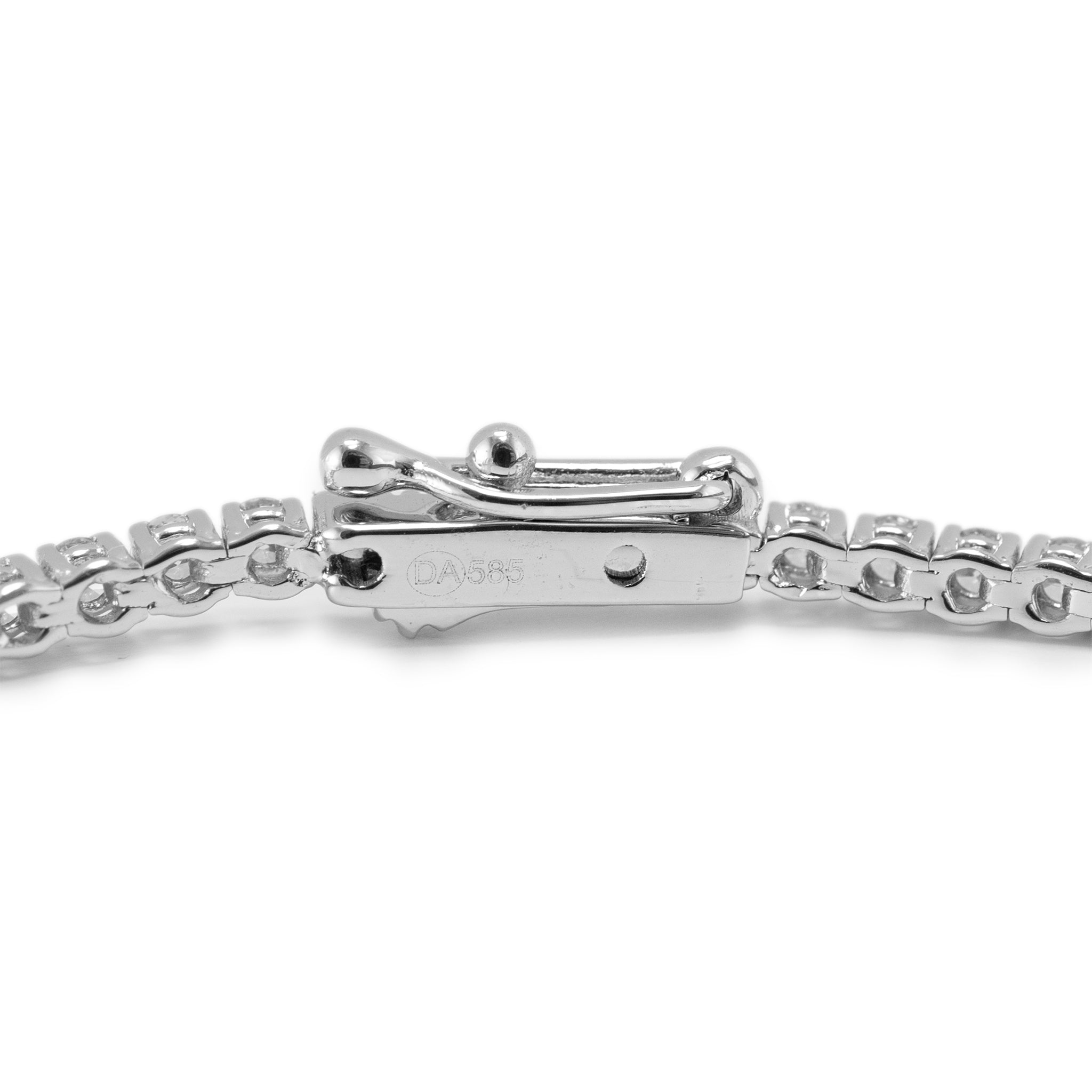14K White Gold 4-Prong 2.51ct Diamond Tennis Bracelet