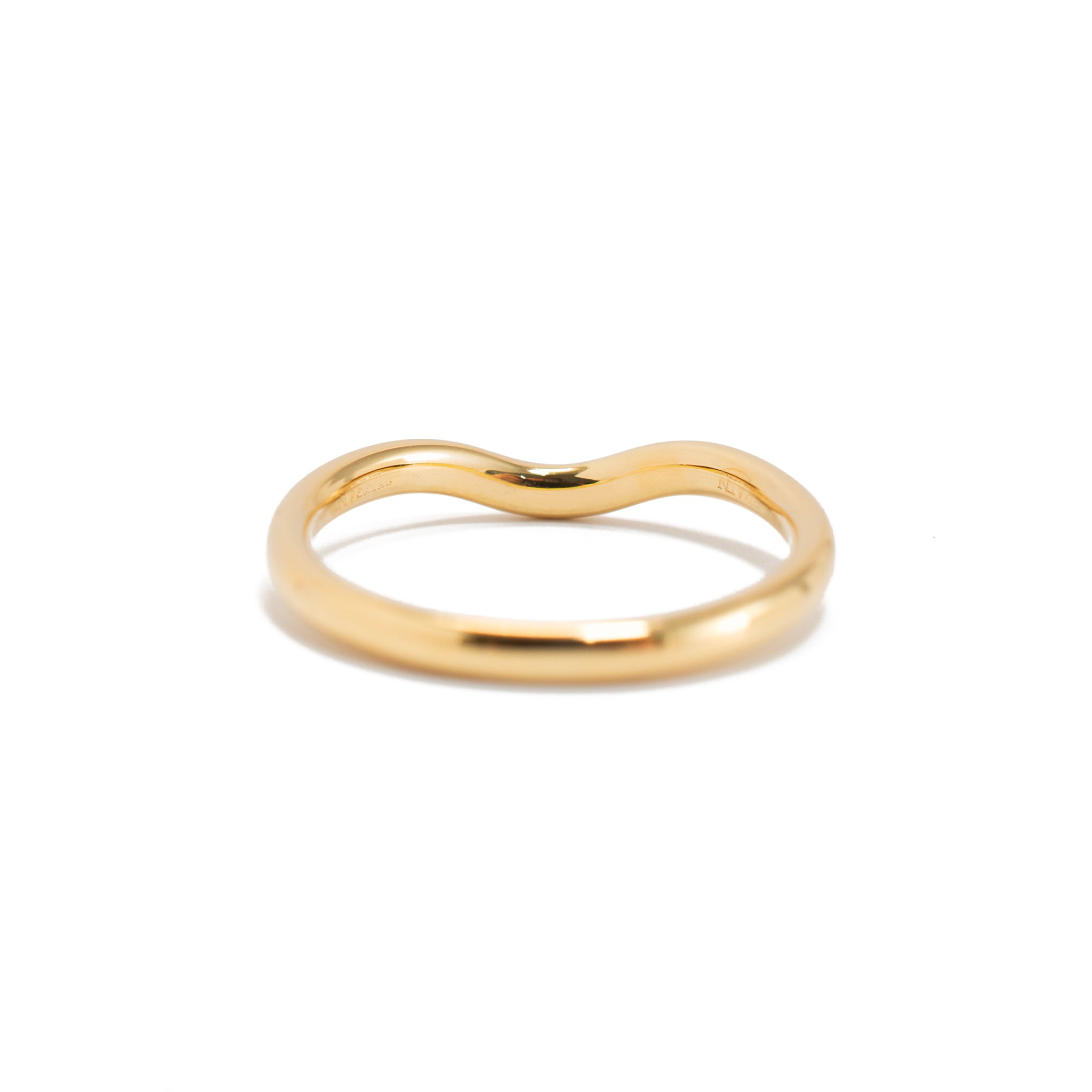 Tiffany & Co. 18K Yellow Gold Elsa Peretti Curved Diamond Wedding Band Ring