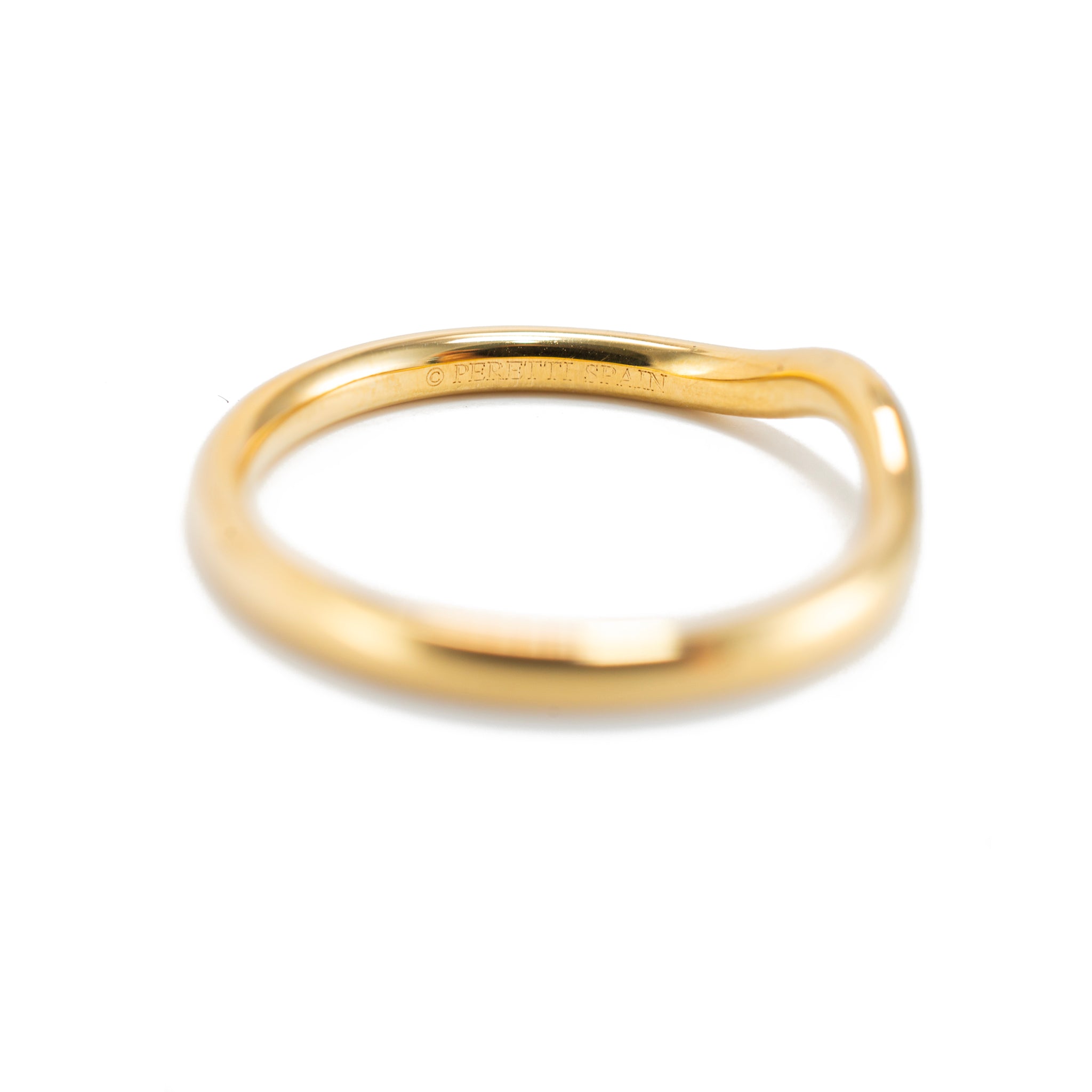 Tiffany & Co. 18K Yellow Gold Elsa Peretti Curved Diamond Wedding Band Ring