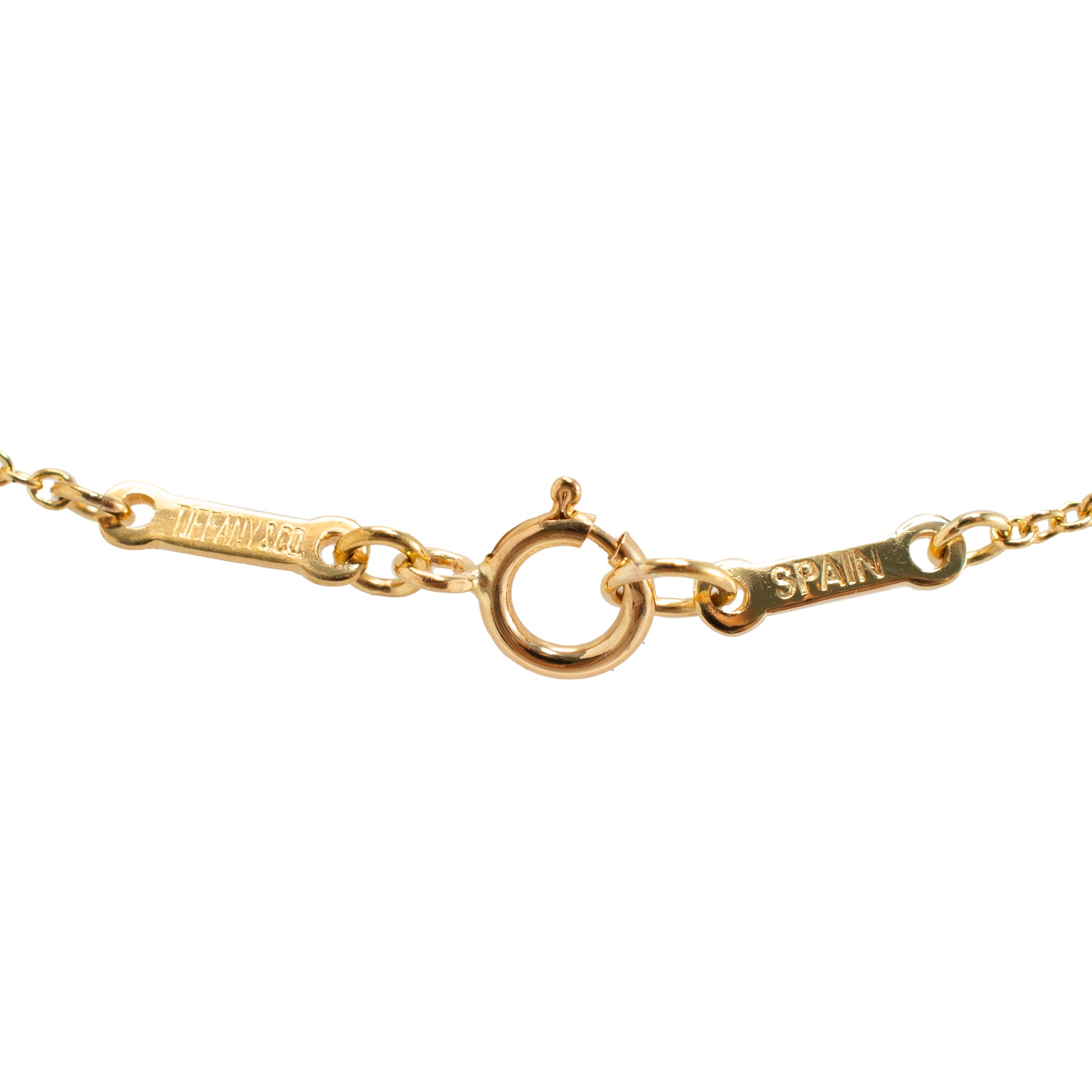 Tiffany & Co. Elsa Peretti 18K Yellow Gold 16MM Open Heart Pendant Necklace