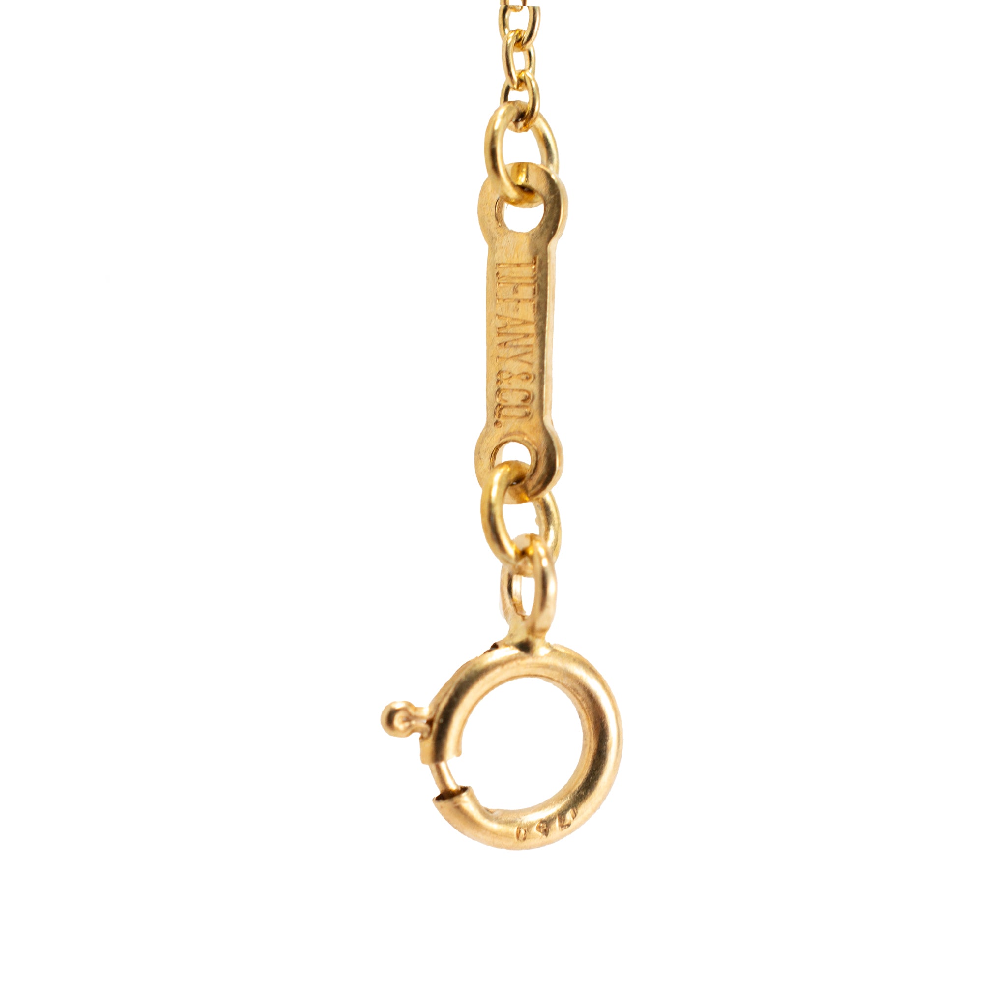 Tiffany & Co. Elsa Peretti 18K Yellow Gold 16MM Open Heart Pendant Necklace