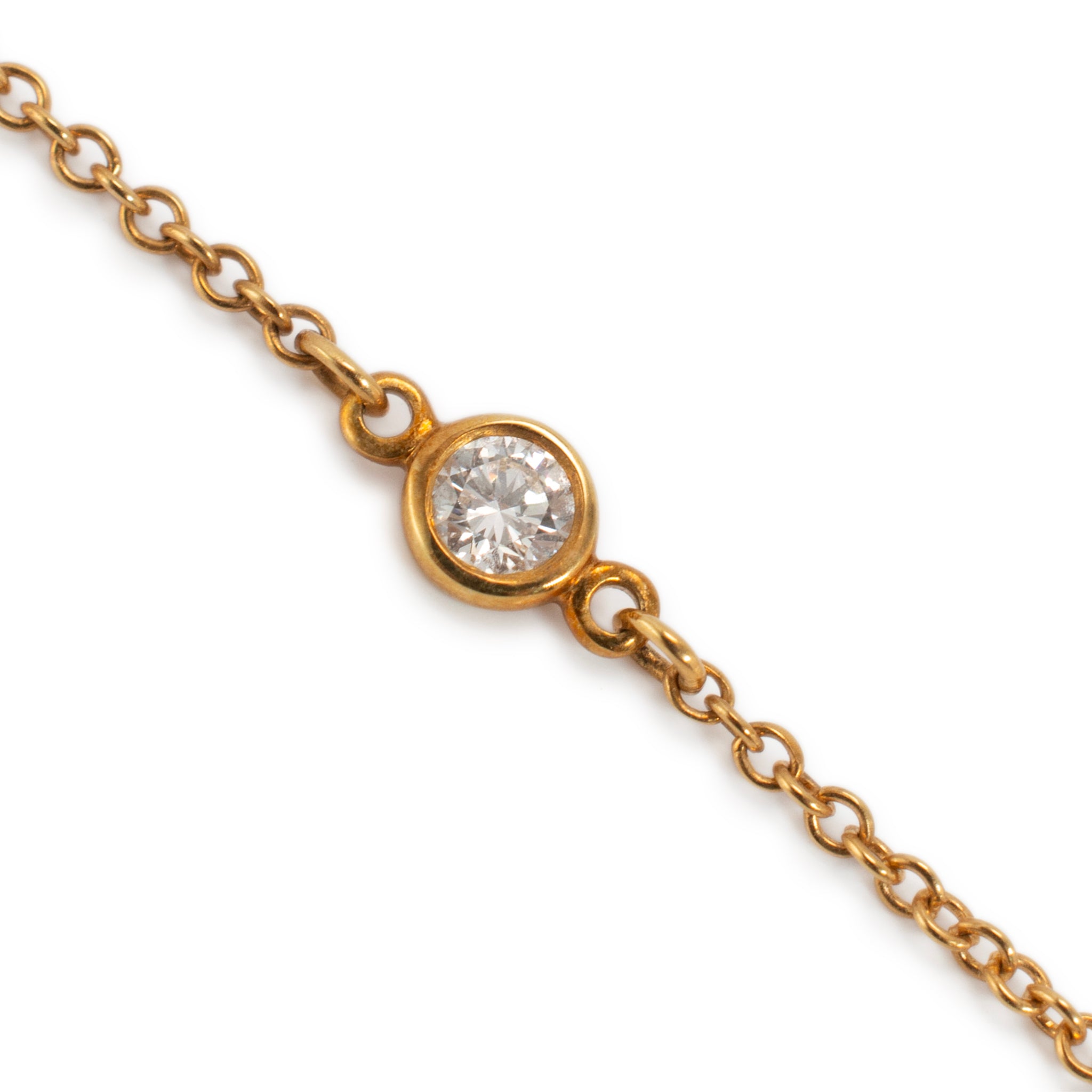 Tiffany & Co. Elsa Peretti 18K Yellow Gold 3 Diamonds by the Yard Bracelet