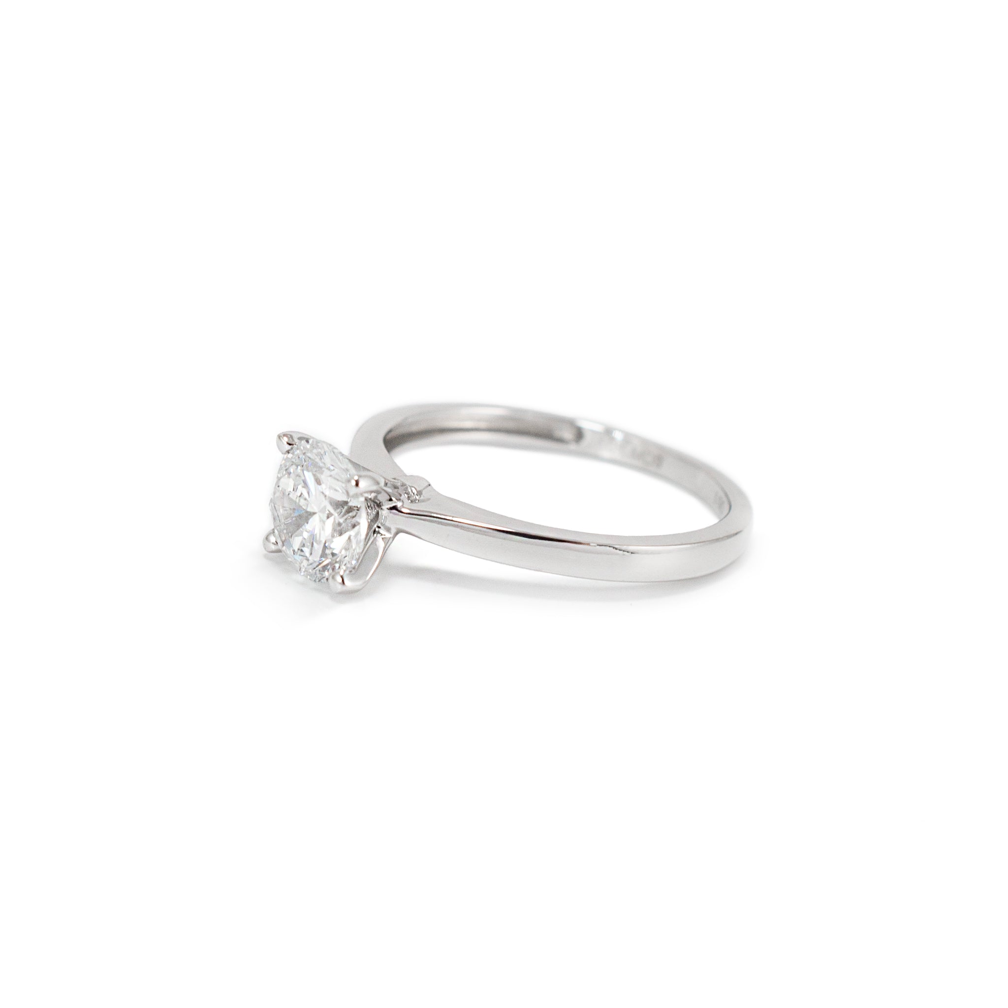 Ladies 10K White Gold 1.10ct Lab Grown Diamond Solitaire Engagement Ring