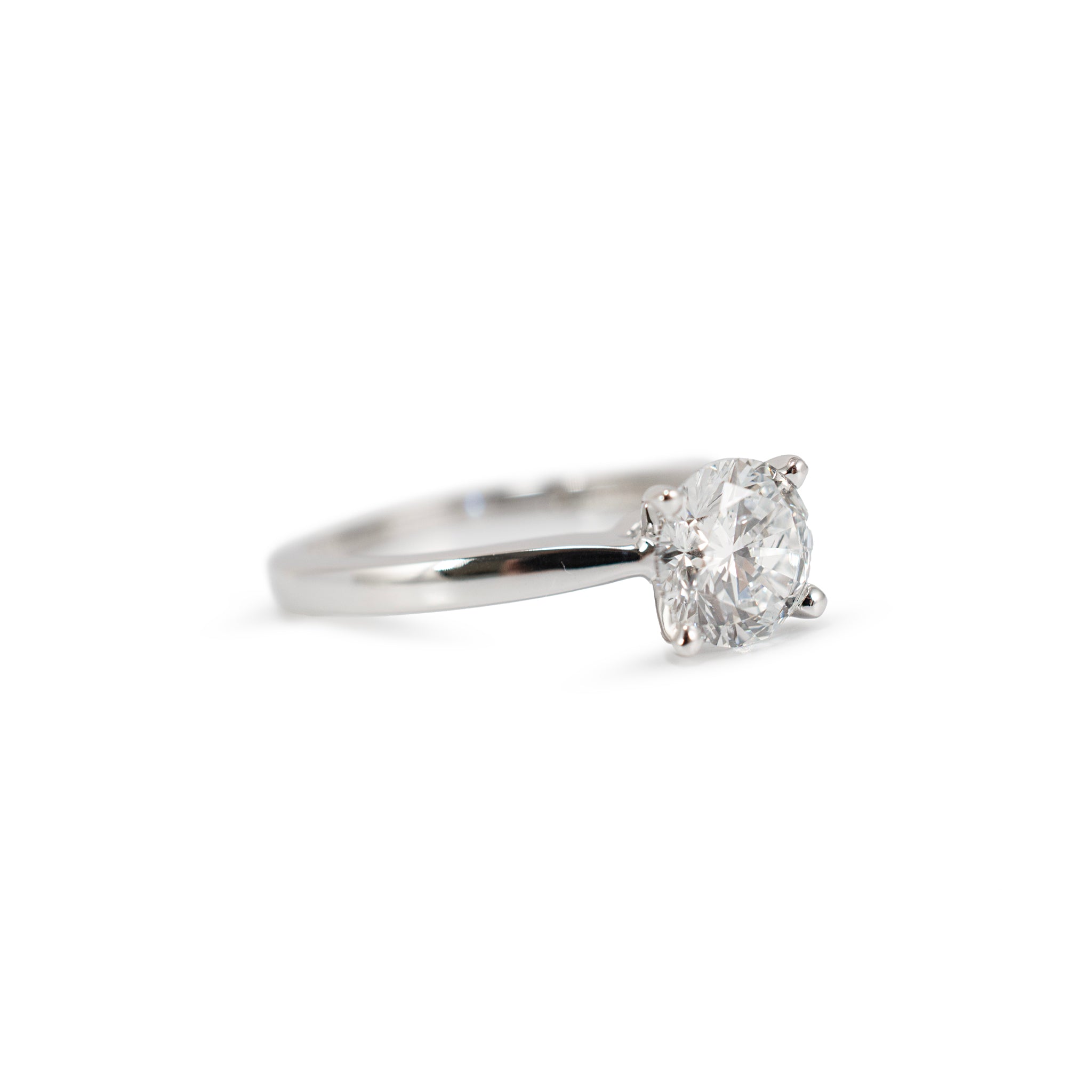 Ladies 10K White Gold 1.10ct Lab Grown Diamond Solitaire Engagement Ring