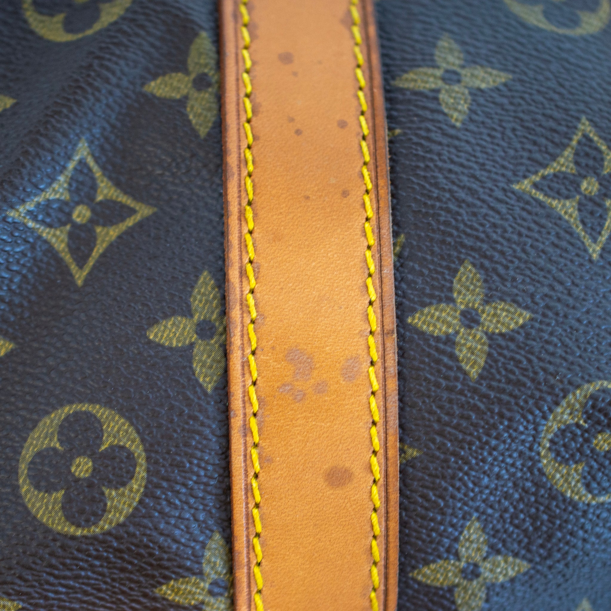 Vintage Louis Vuitton Keepall 55 Monogram Leather Top Handle Travel Bag