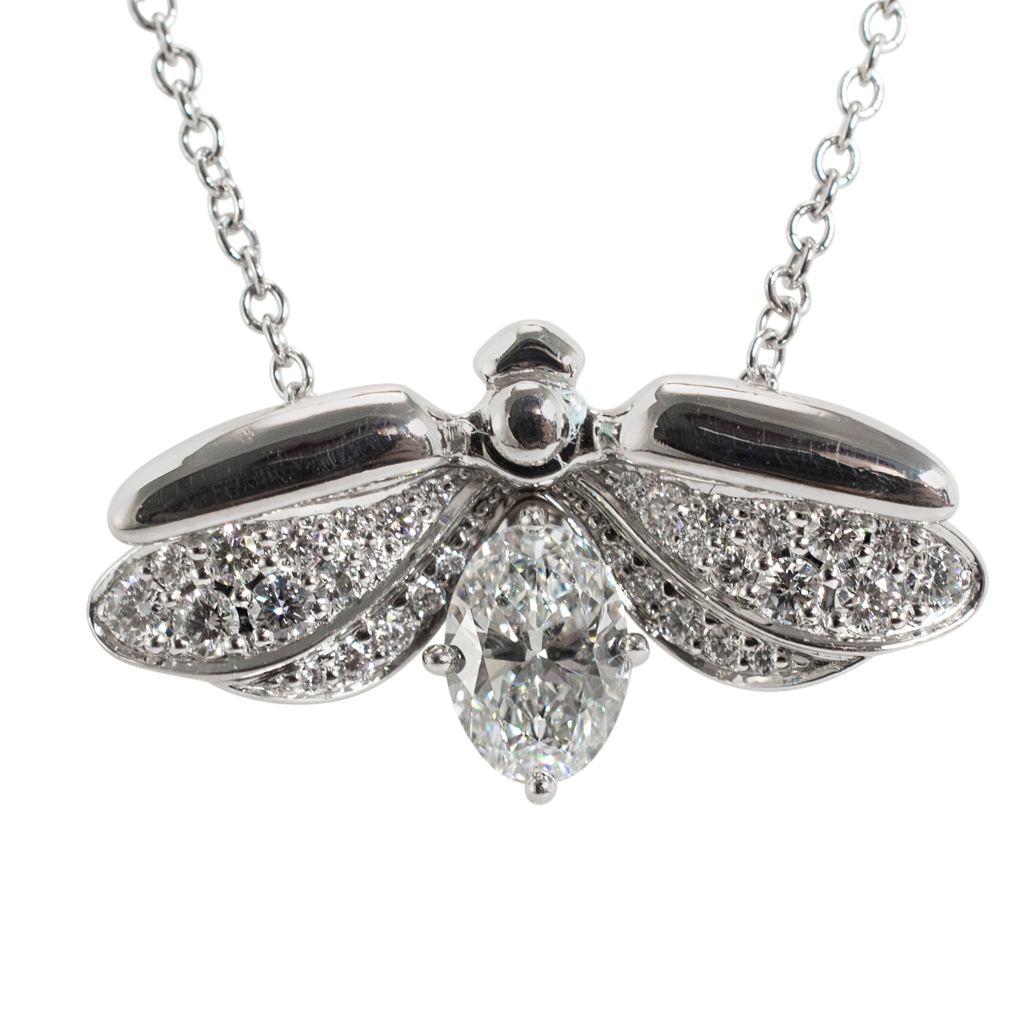 Tiffany & Co. Paper Flowers Collection Platinum Diamond Firefly Pendant Necklace