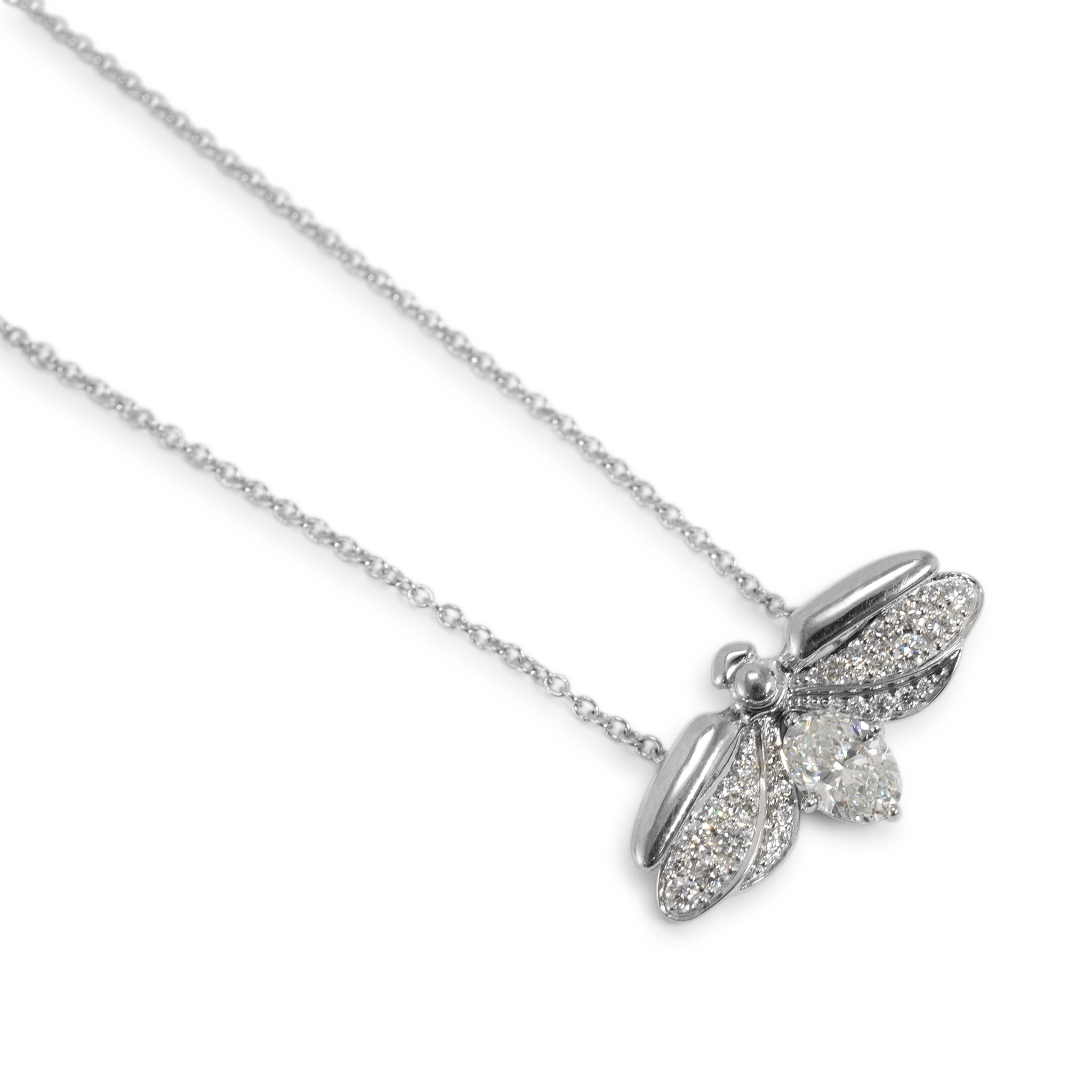 Tiffany & Co. Paper Flowers Collection Platinum Diamond Firefly Pendant Necklace