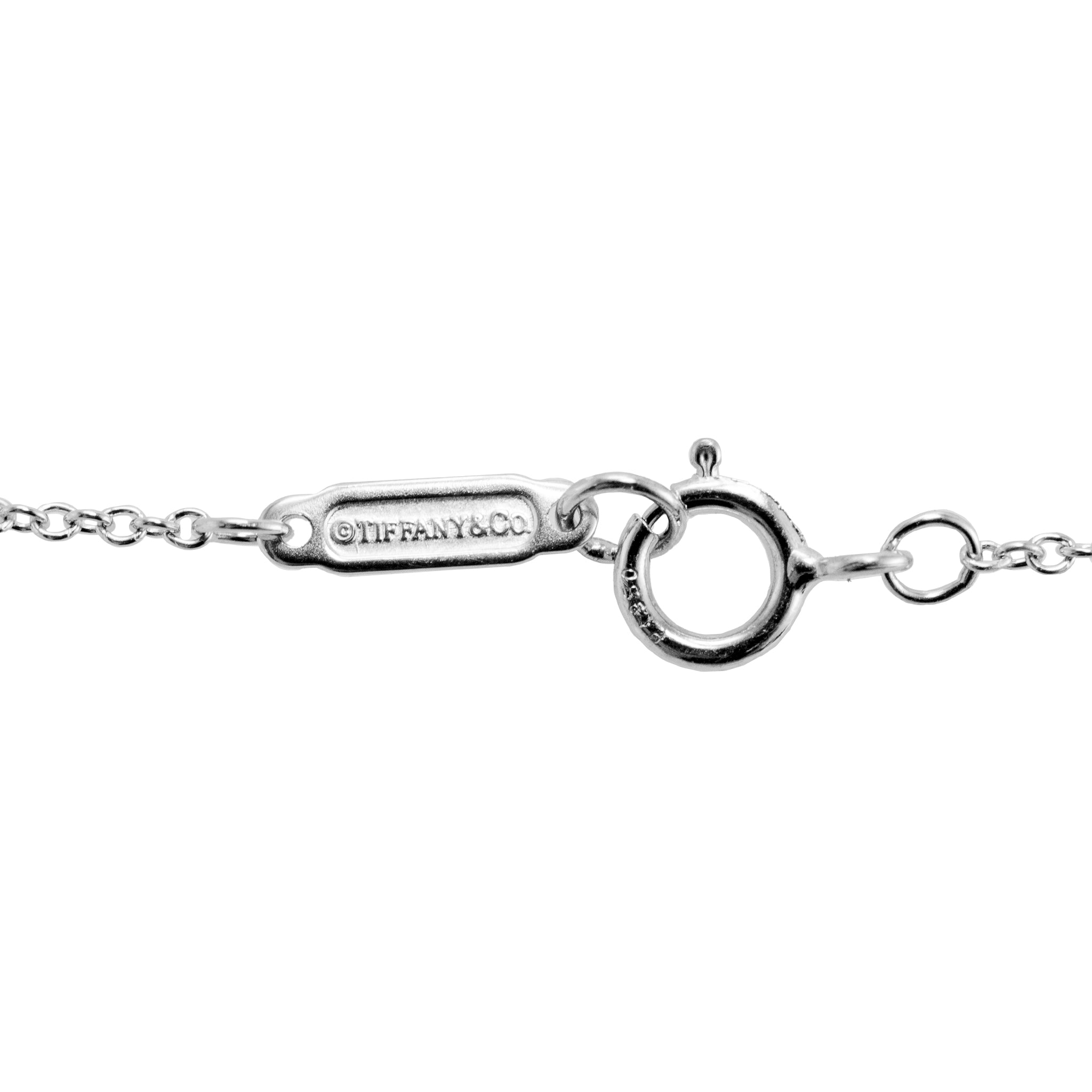 Tiffany & Co. Fleur De Lis Platinum 18K Gold Diamond Key Pendant Necklace