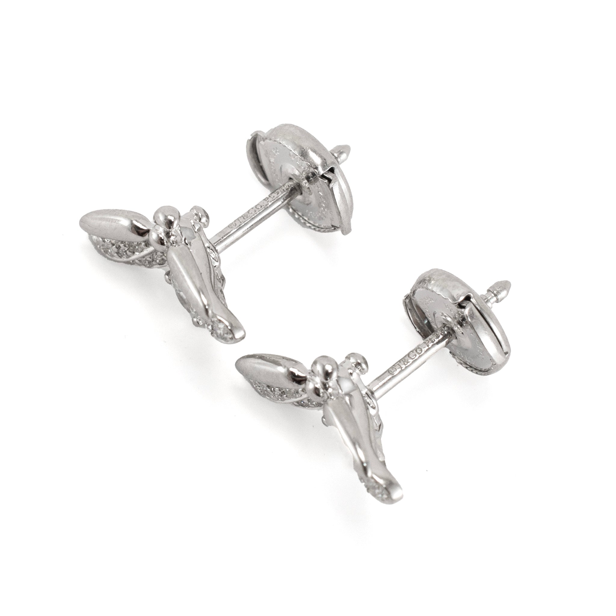Tiffany & Co. Paper Flowers Collection Platinum Diamond Firefly Stud Earrings