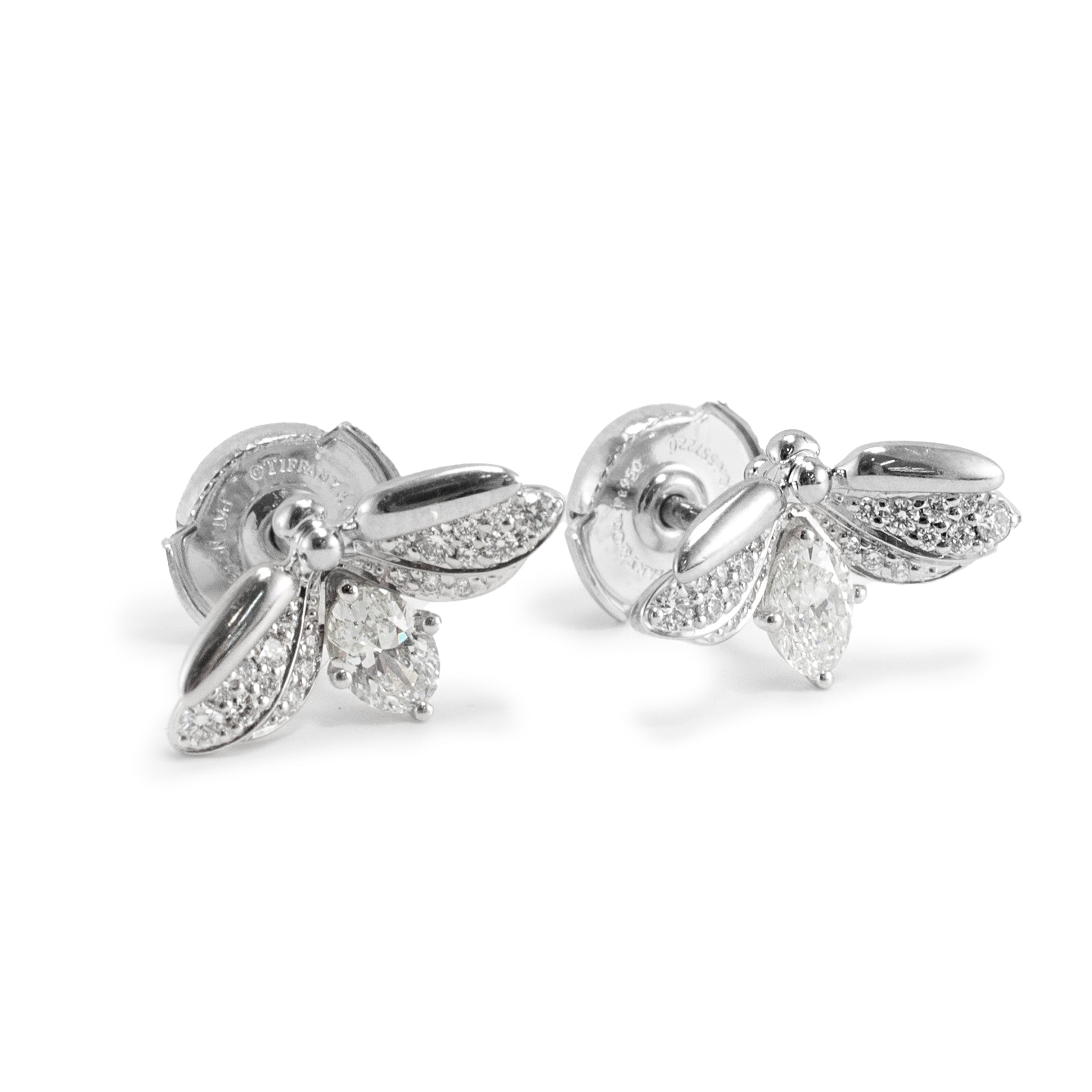 Tiffany & Co. Paper Flowers Collection Platinum Diamond Firefly Stud Earrings
