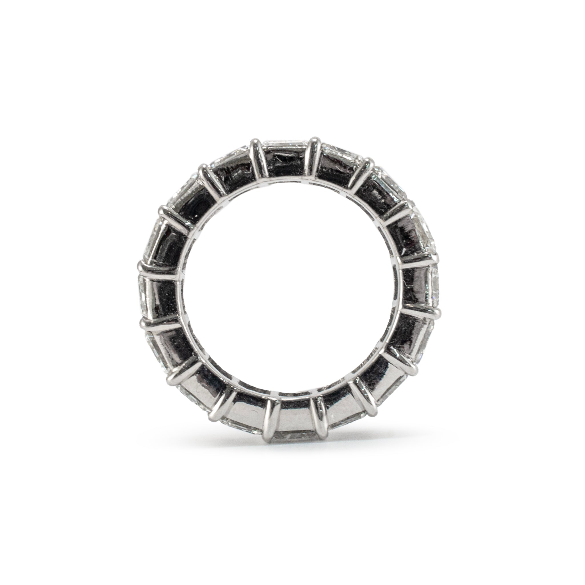 Ladies Platinum 7.20ct Emerald Cut Diamond Full Eternity Wedding Band Ring
