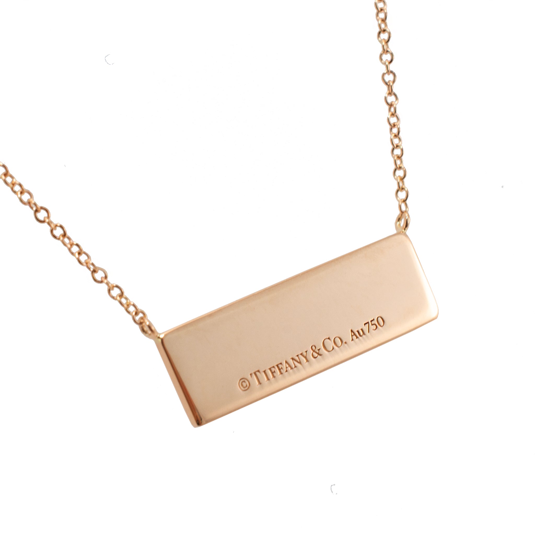 Tiffany & Co. Return to Tiffany 18K Yellow Gold Diamond Bar Pendant Necklace