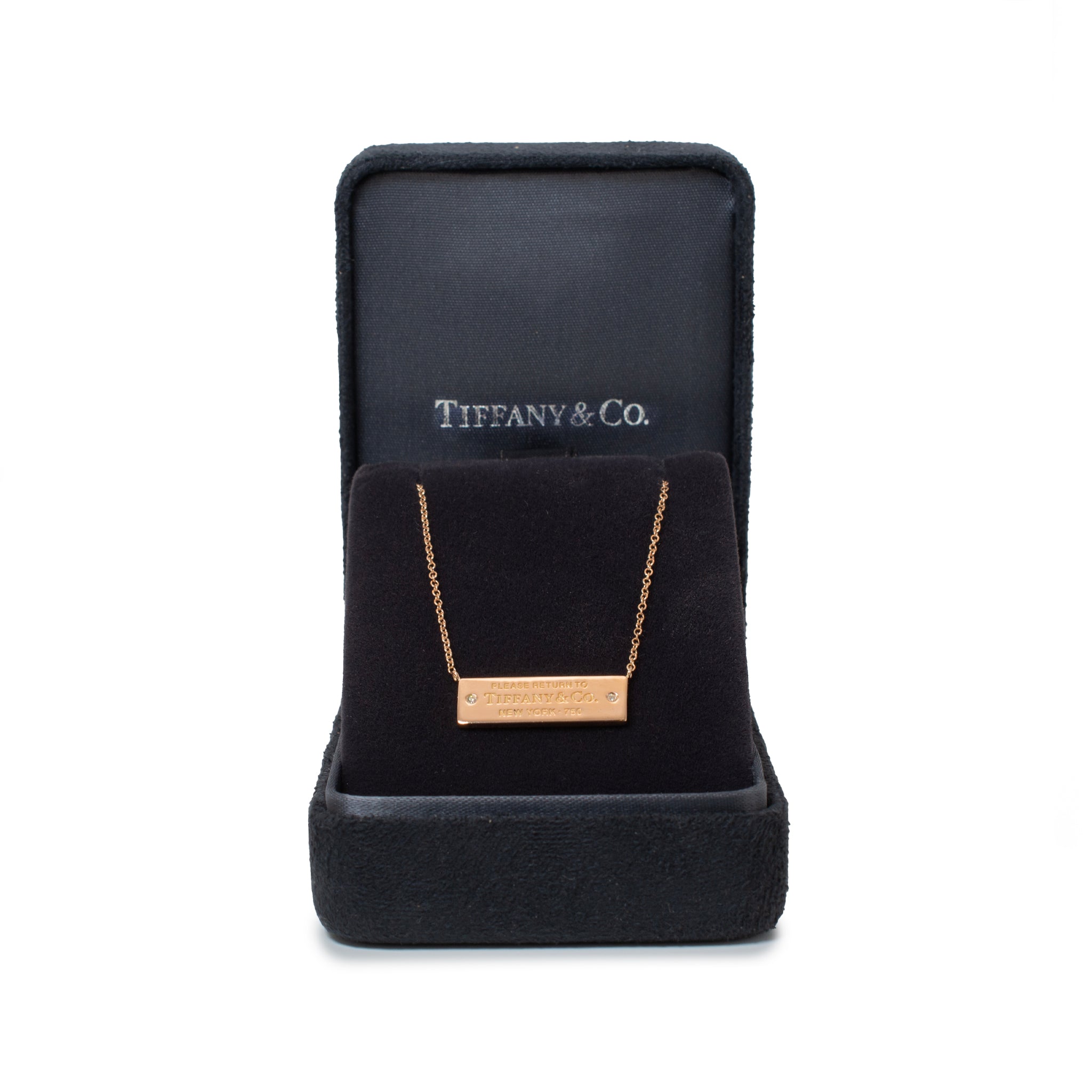 Tiffany & Co. Return to Tiffany 18K Yellow Gold Diamond Bar Pendant Necklace