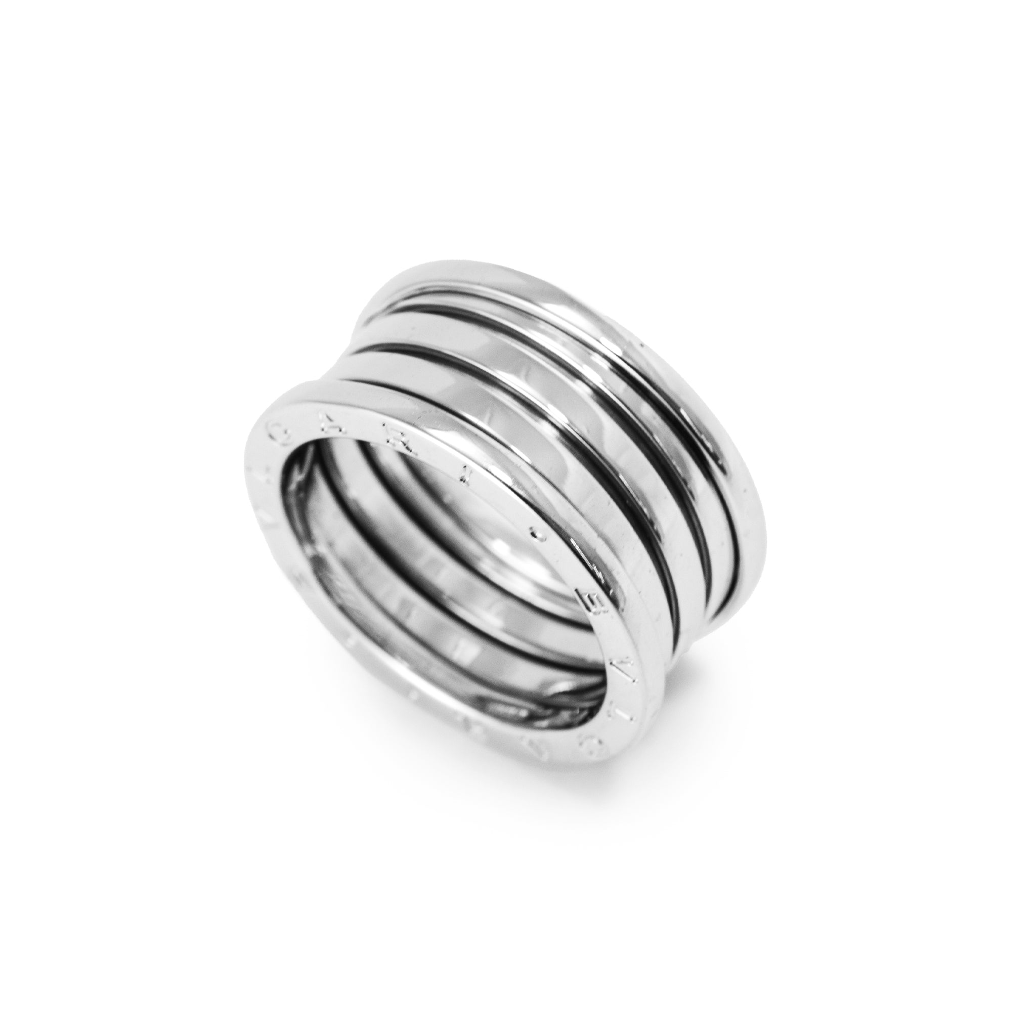 Men’s Bvlgari B.zero1 18K White Gold Four Band Ring