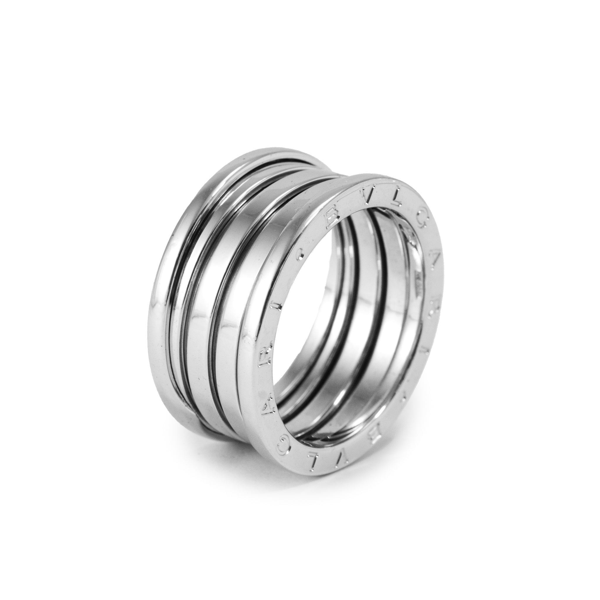 Men’s Bvlgari B.zero1 18K White Gold Four Band Ring