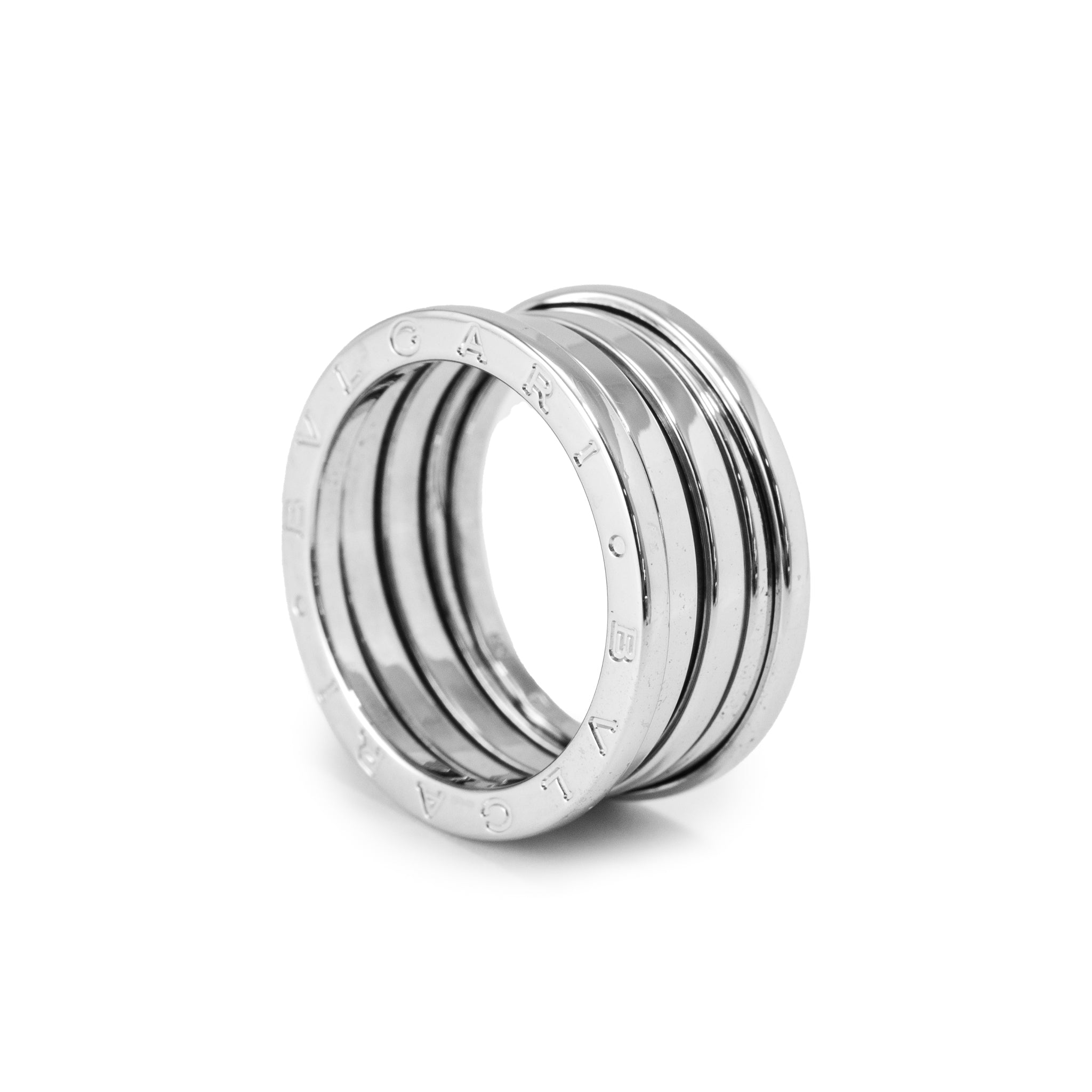 Men’s Bvlgari B.zero1 18K White Gold Four Band Ring