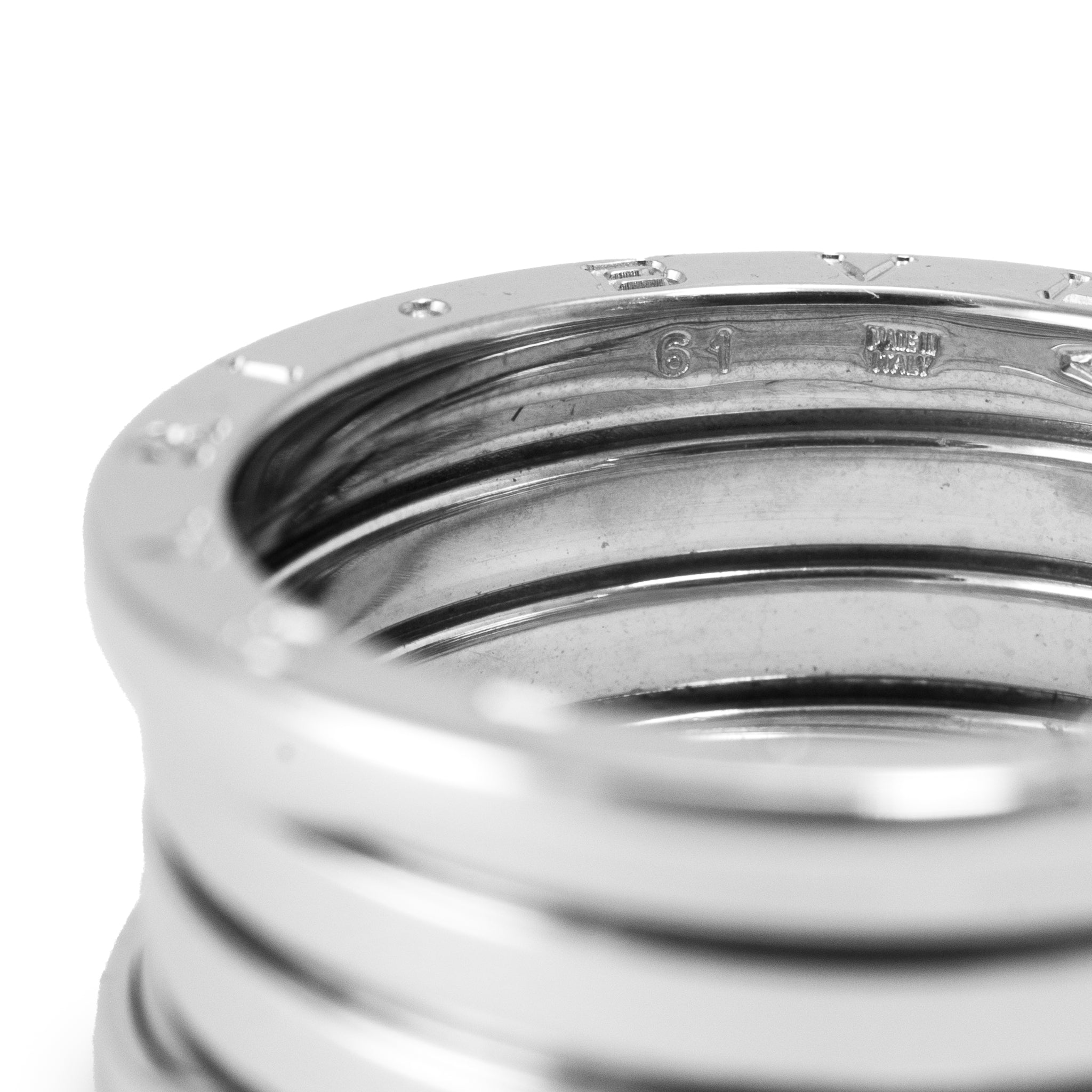 Men’s Bvlgari B.zero1 18K White Gold Four Band Ring